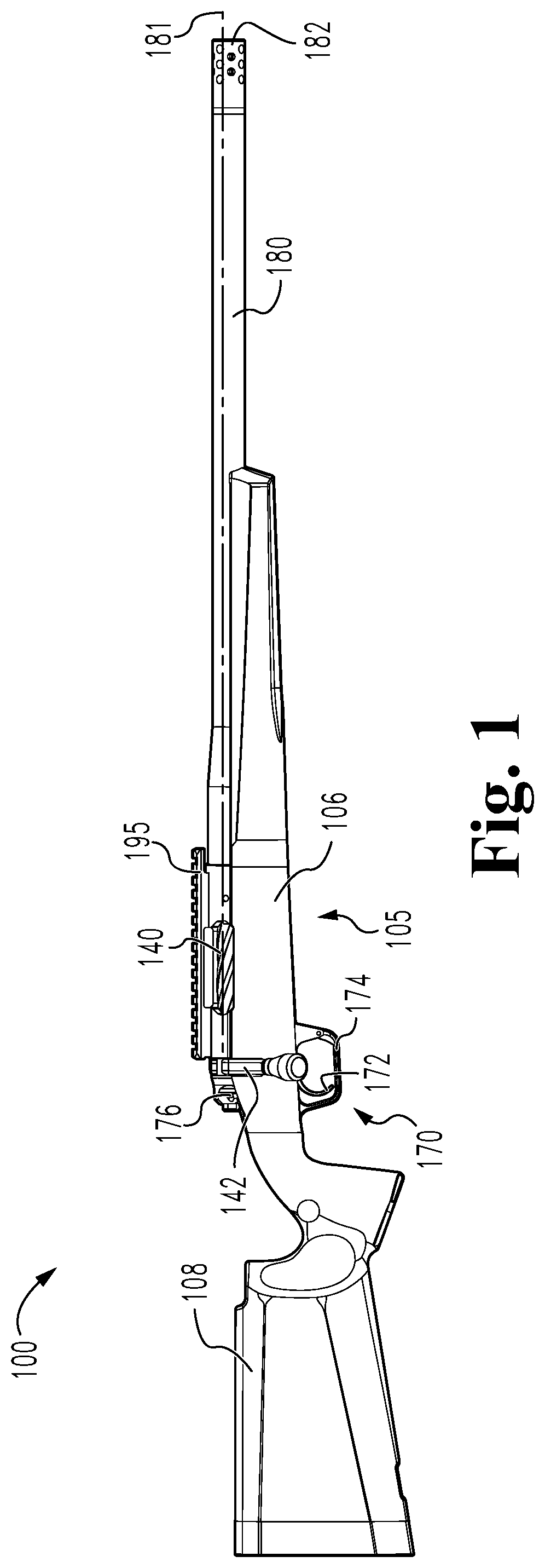 Patent US12104878 — Rifle stock — Figure 1