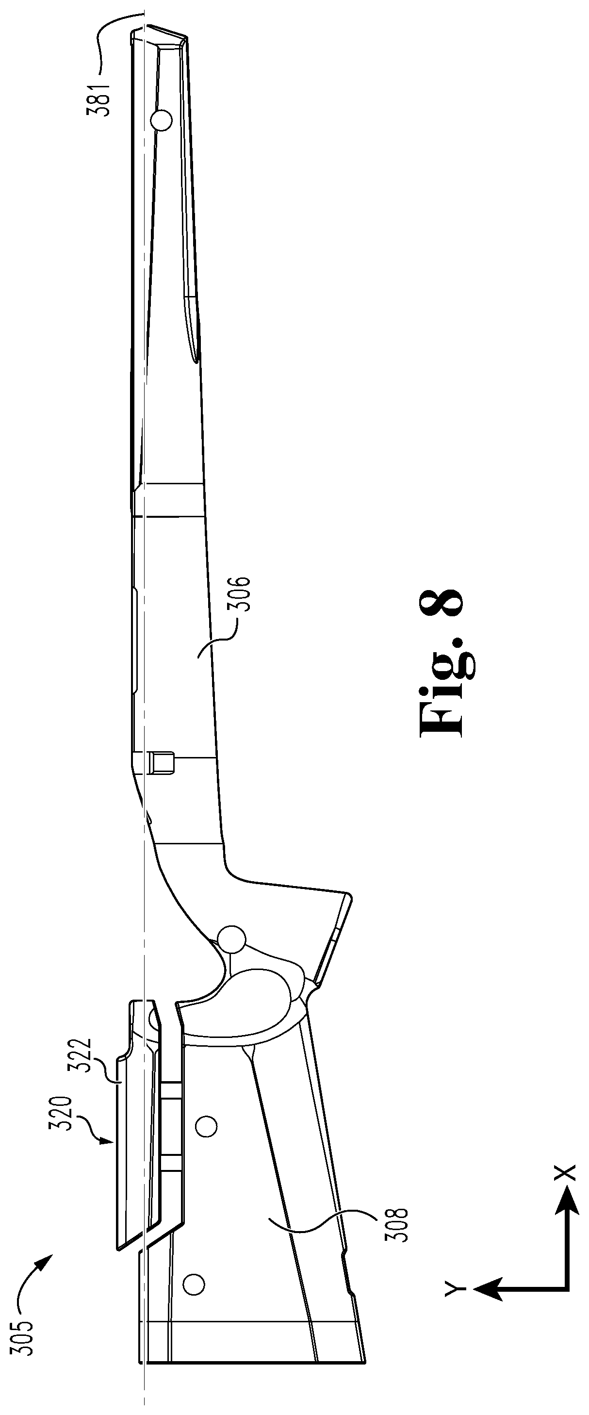 Patent US12104878 Figure 6 – Rifle stock