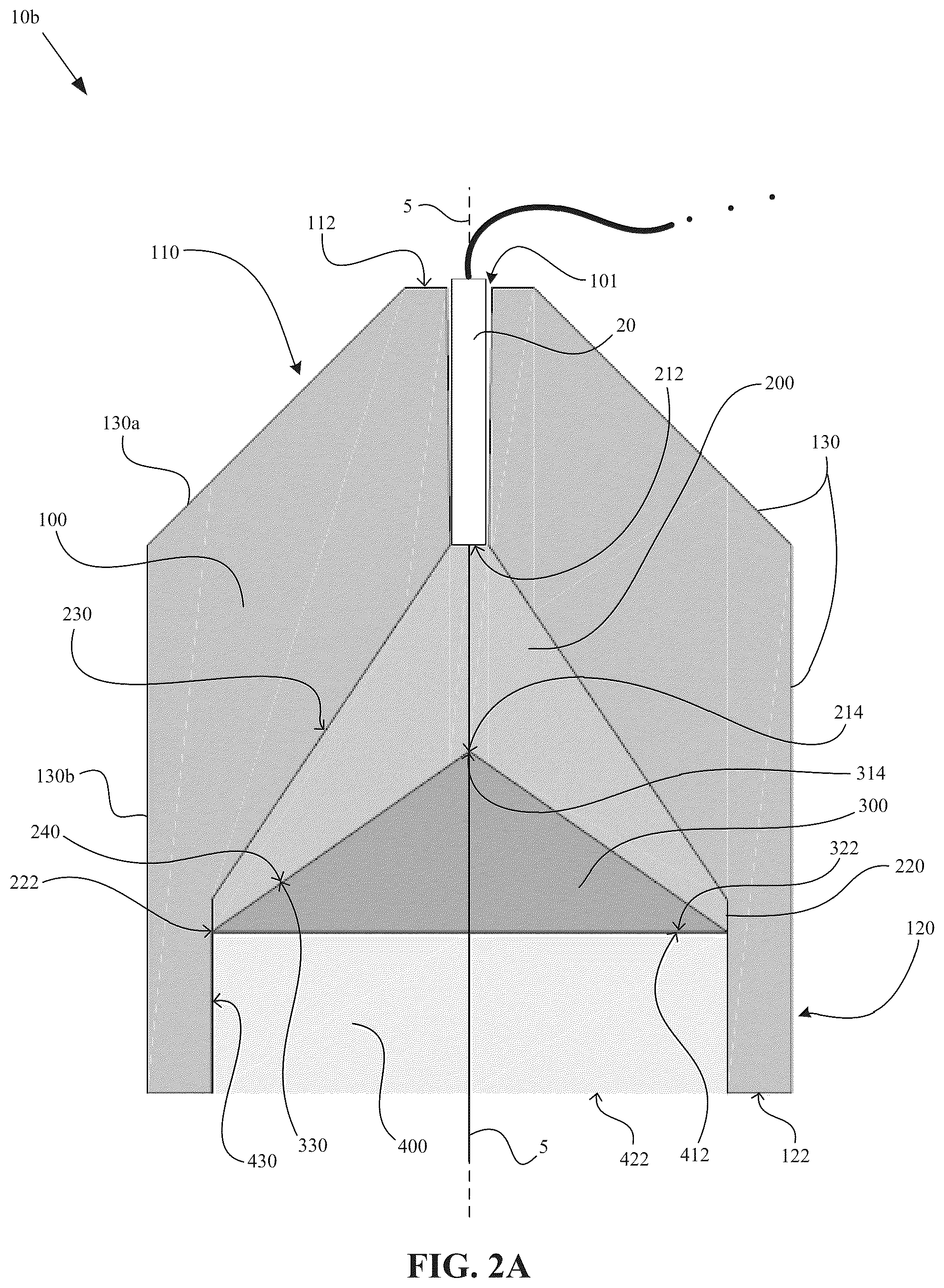 Patent US12104887 Figure 2 – Explosive device configured for producing a quasi-planar shock wave