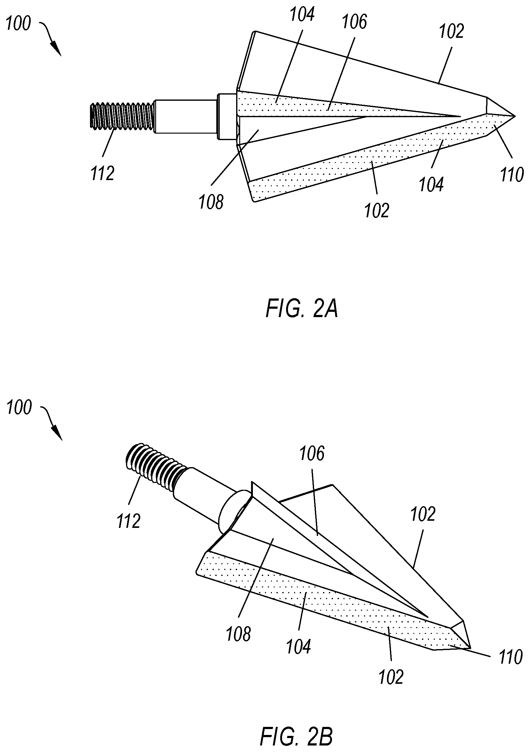 Patent US12104888 Figure 3 – Double single beveled broadhead