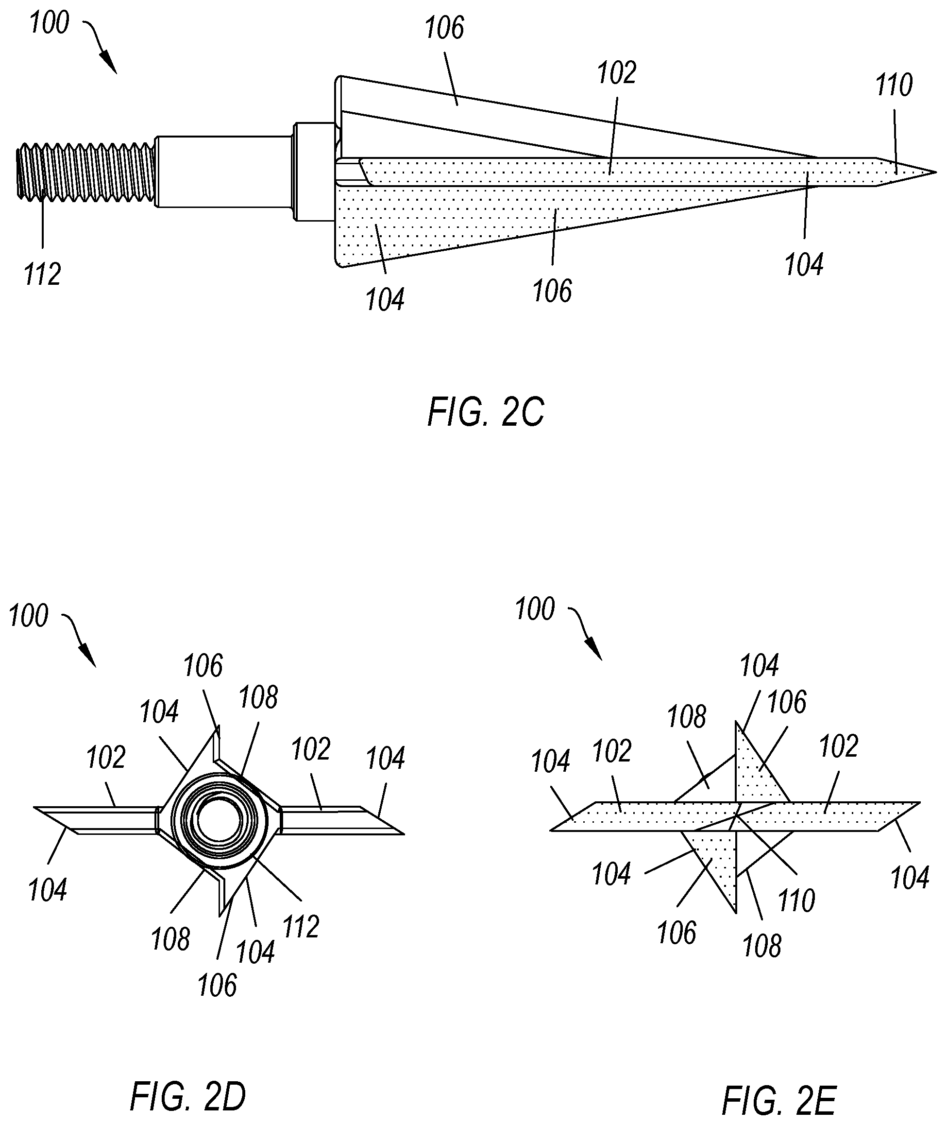 Patent US12104888 Figure 4 – Double single beveled broadhead