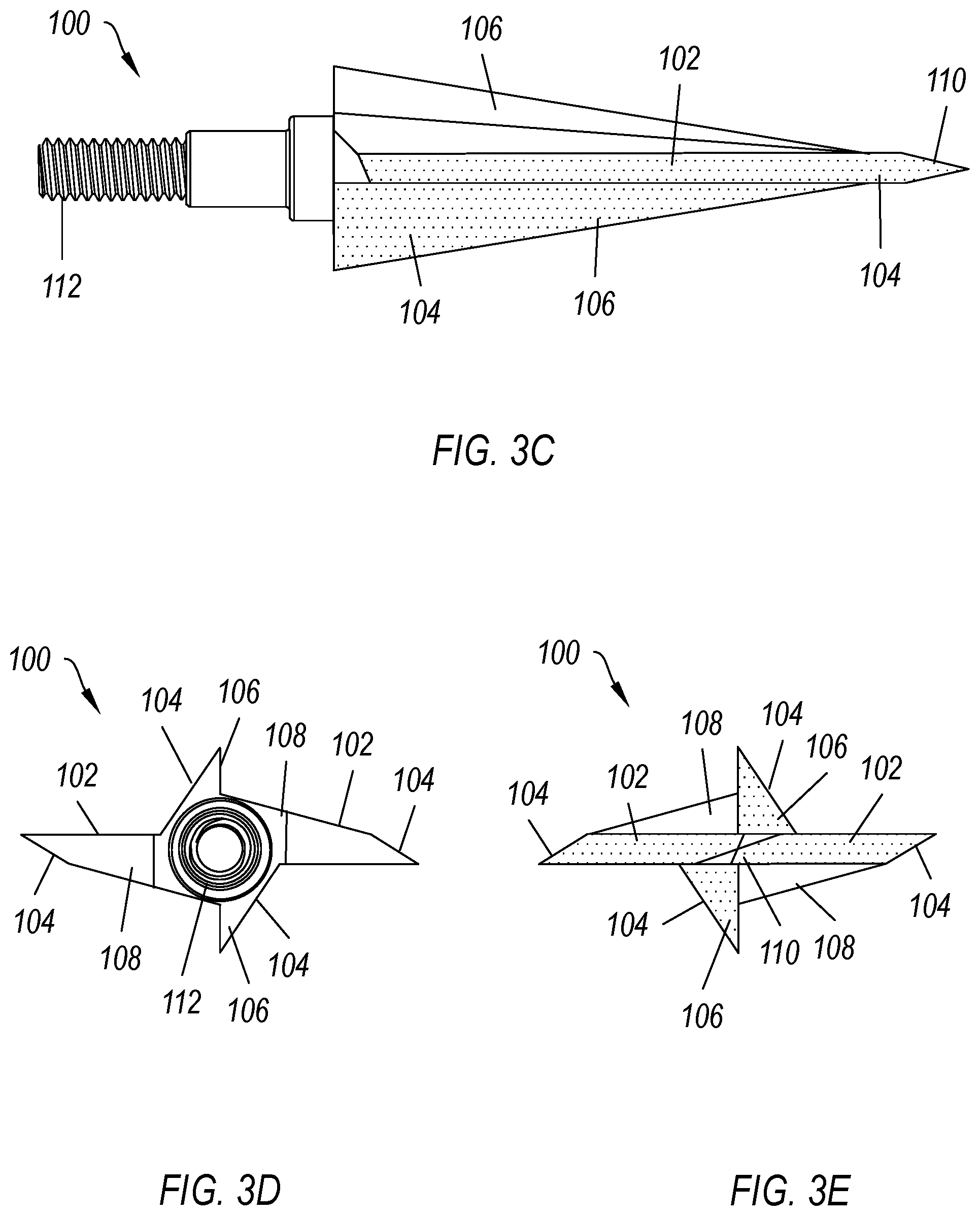 Patent US12104888 Figure 6 – Double single beveled broadhead