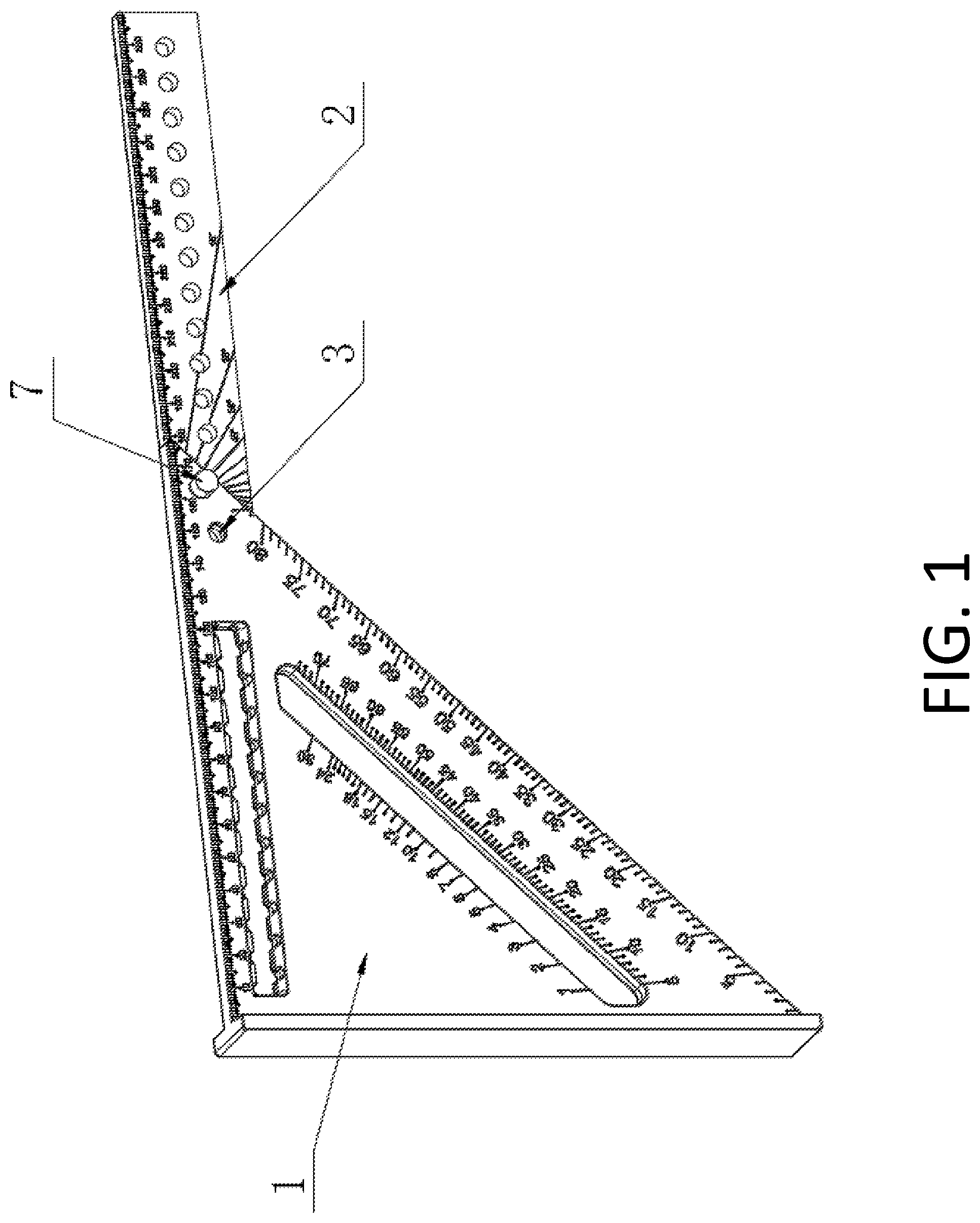 Patent US12104898 Figure 1 – Triangular ruler
