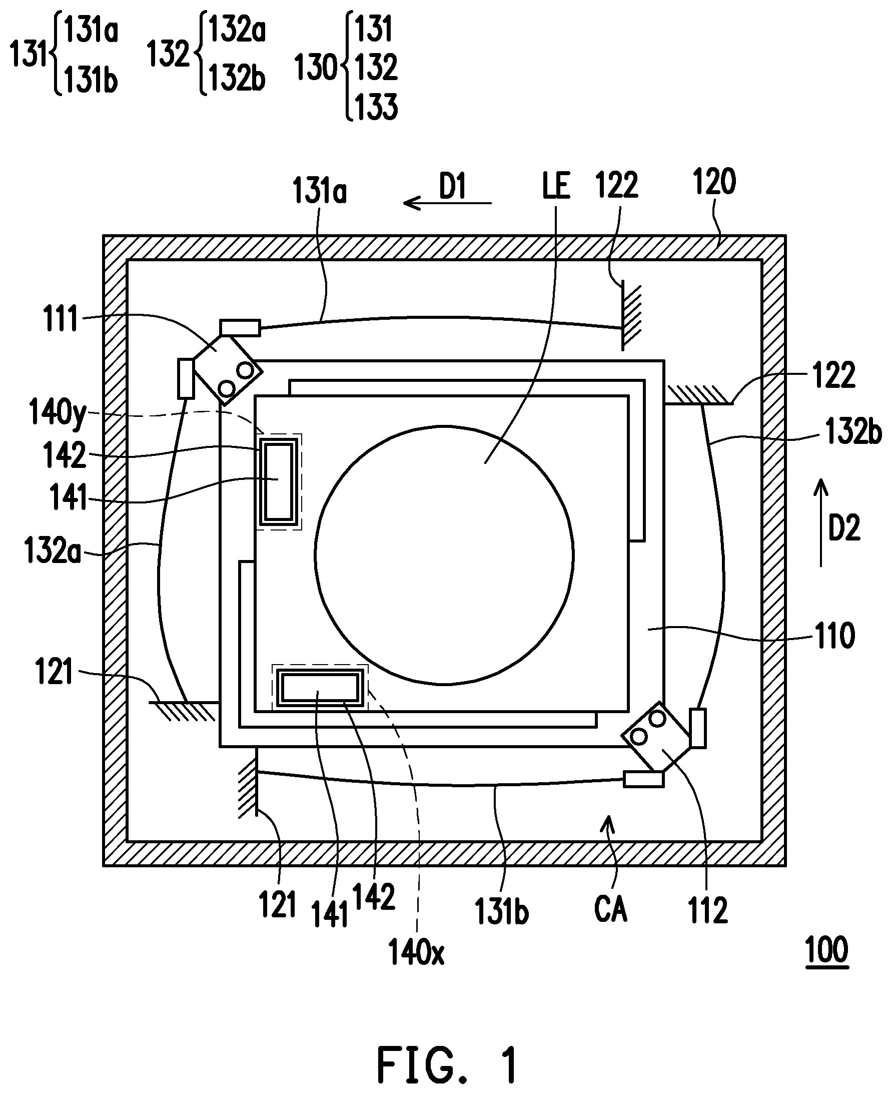 Patent US12104899 Figure 1 – Lens positioning device