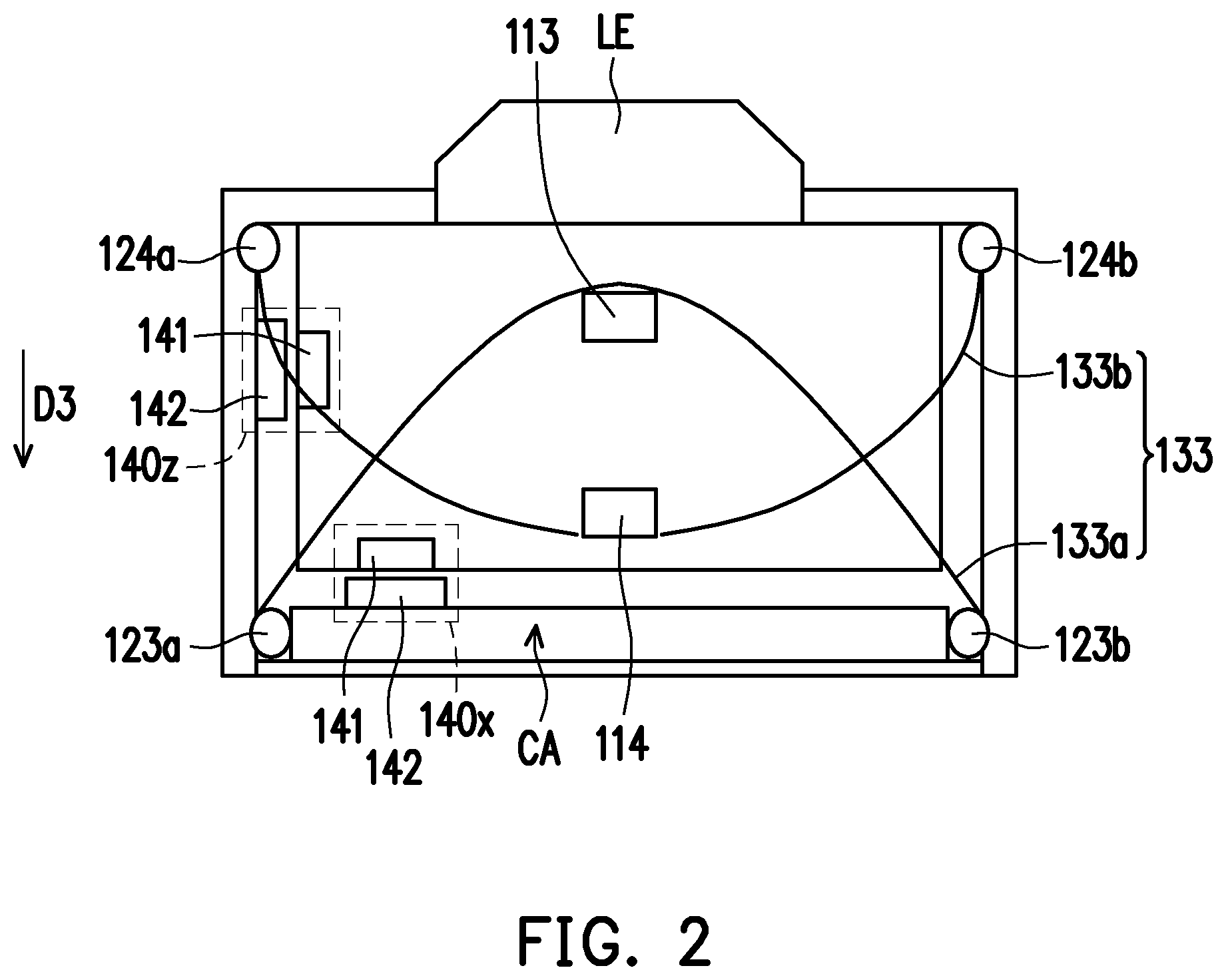 Patent US12104899 Figure 2 – Lens positioning device
