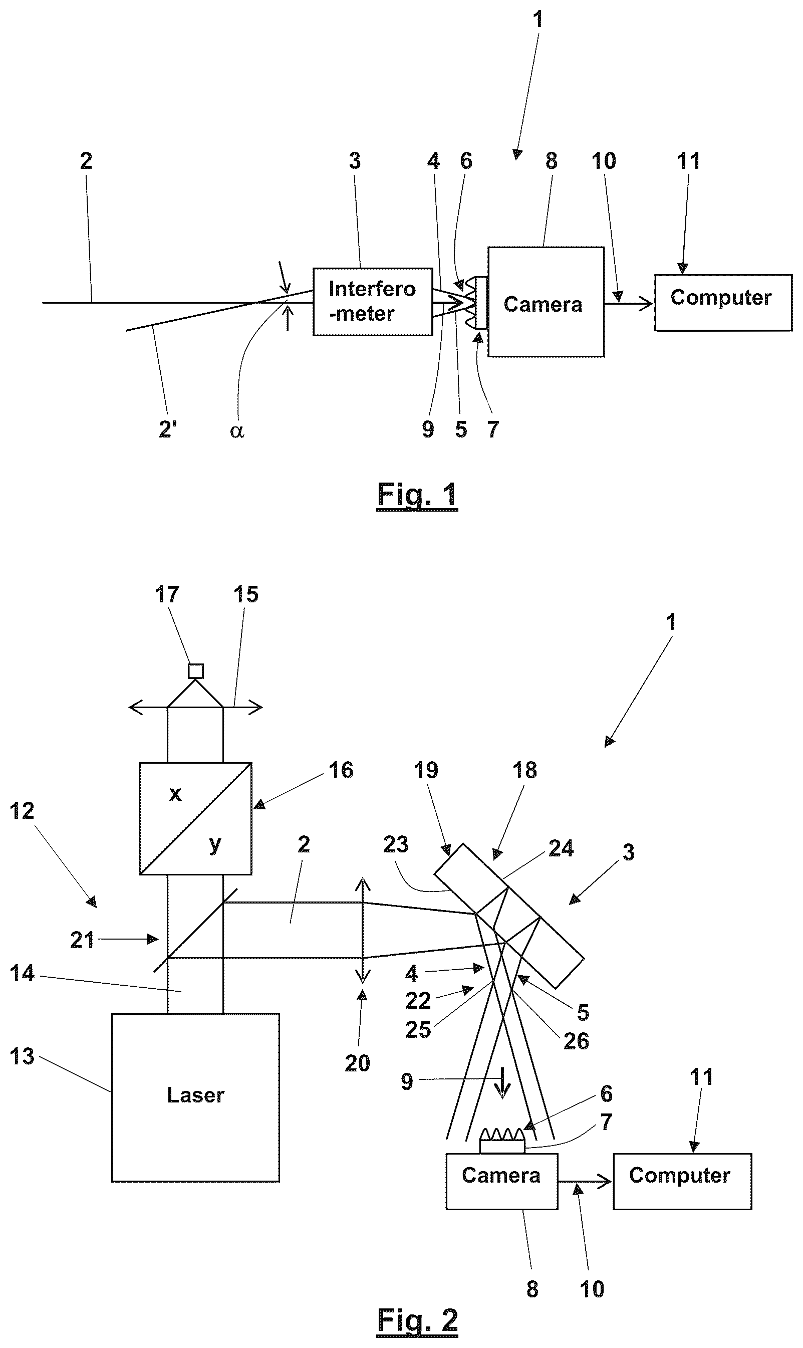 Patent US12104902 Figure 1 – Method and apparatus for detecting changes in direction of a light beam