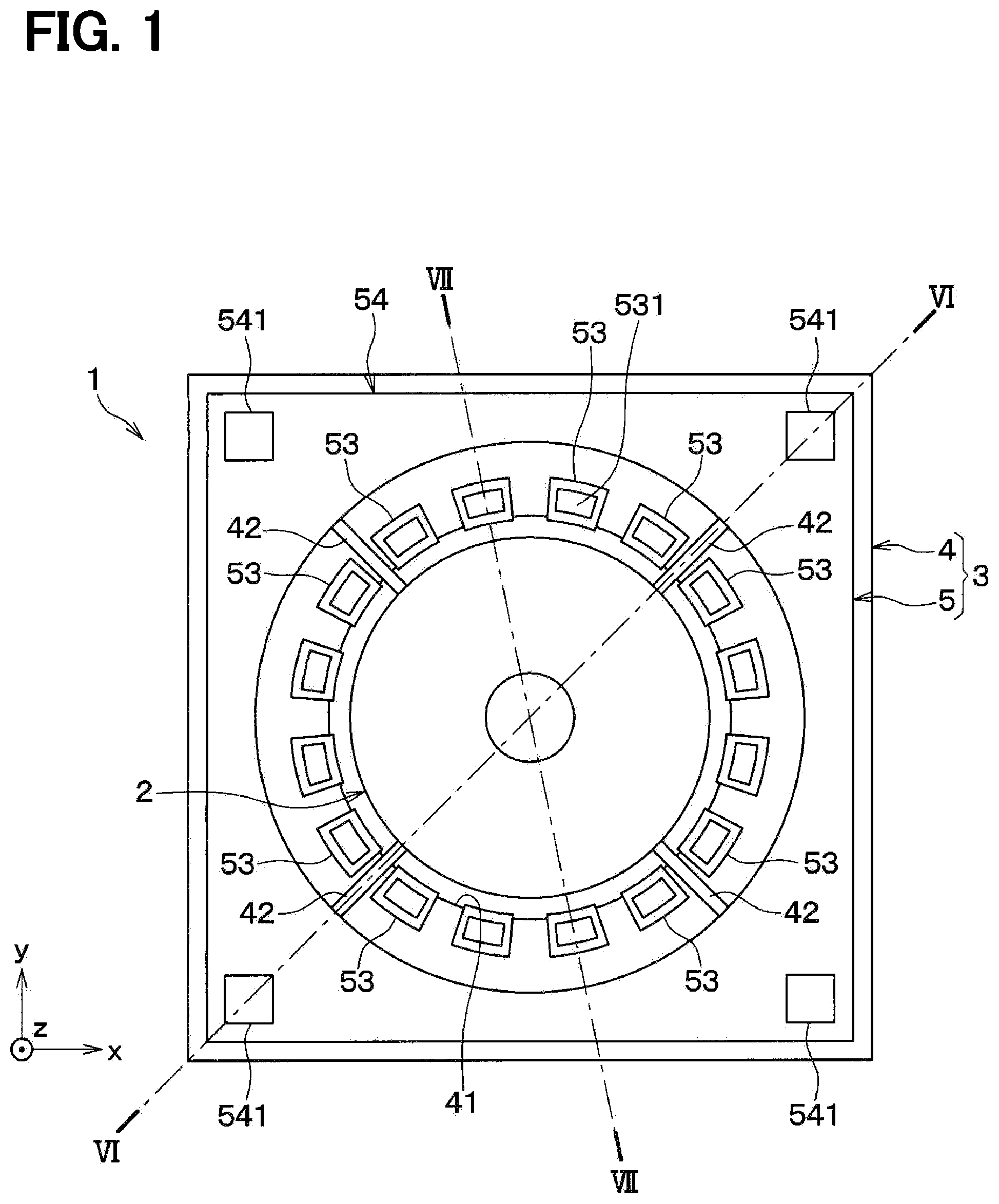 Patent US12104904 Figure 1 – Support structure for micro-vibrator and method of manufacturing inertial sensor