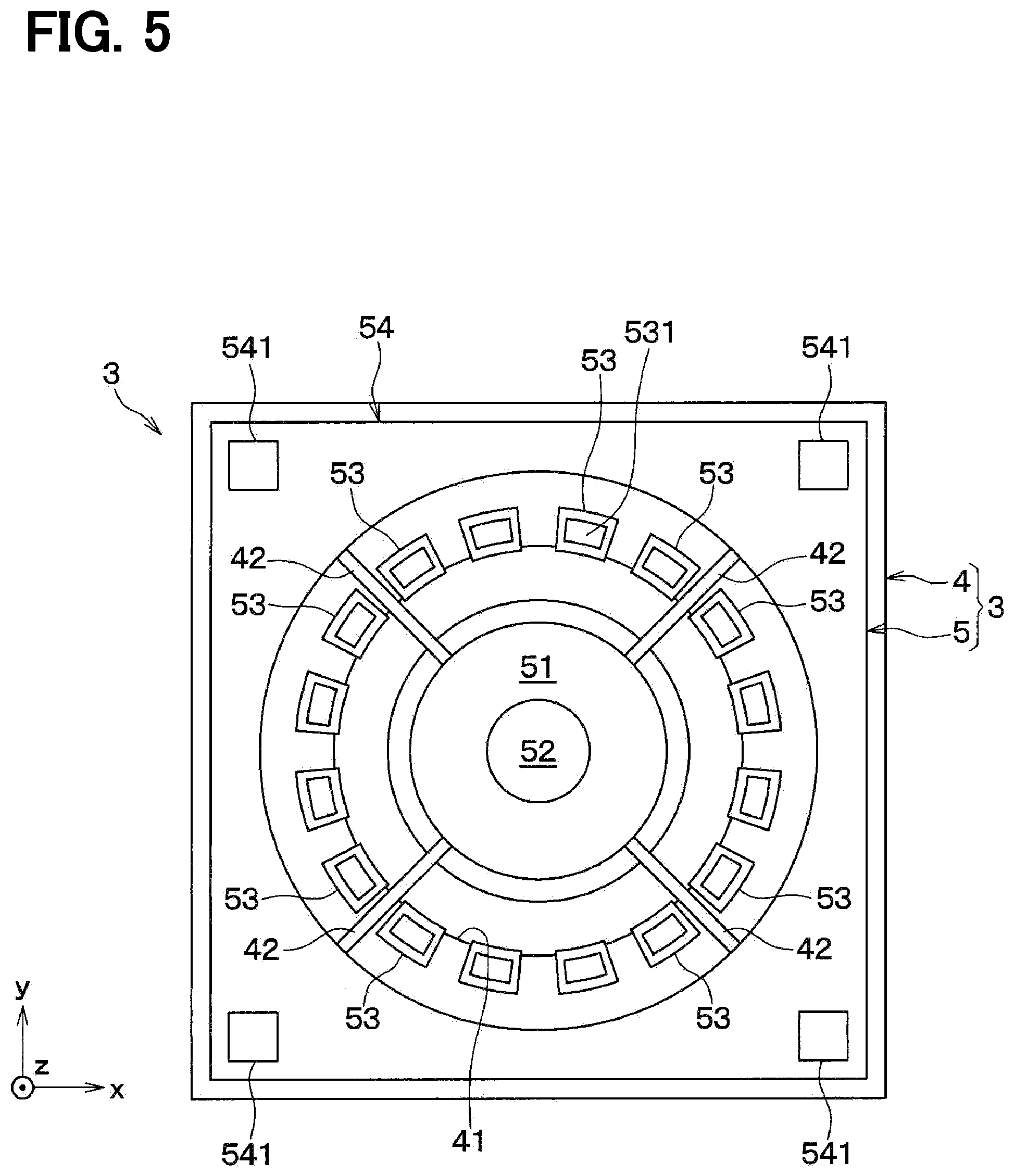 Patent US12104904 Figure 5 – Support structure for micro-vibrator and method of manufacturing inertial sensor