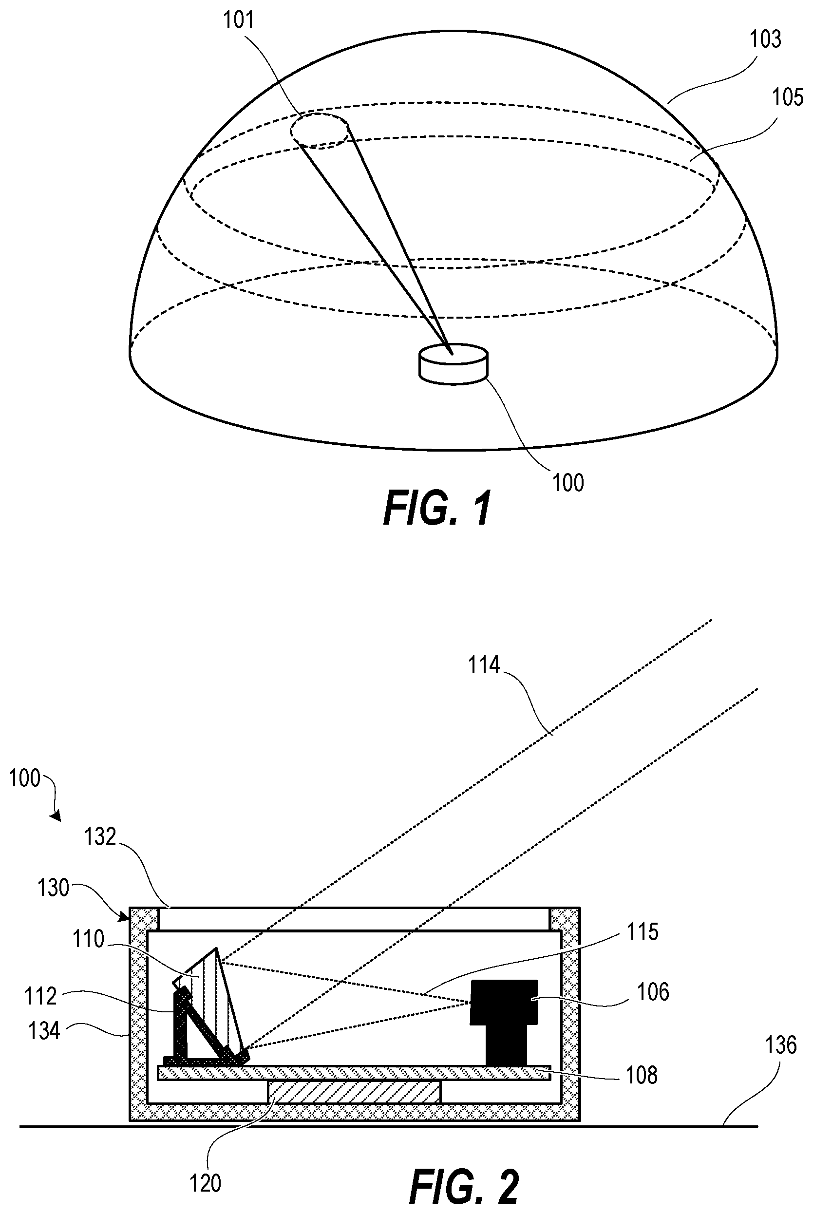 Patent US12104907 Figure 1 – Compact star tracker using off-axis parabolic mirror