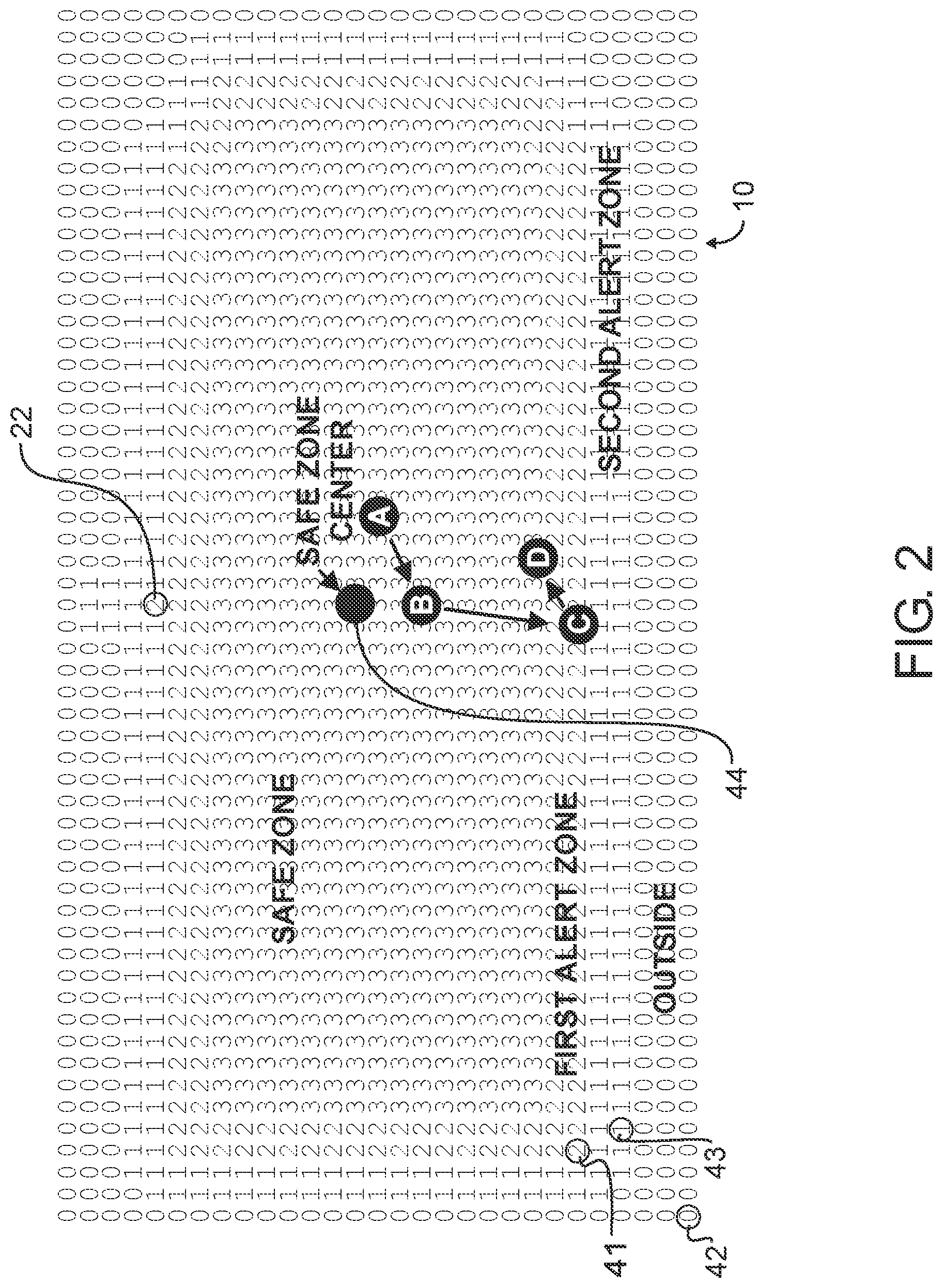 Patent US12104909 Figure 2 – Wireless location assisted zone guidance system incorporating secure transmission of location