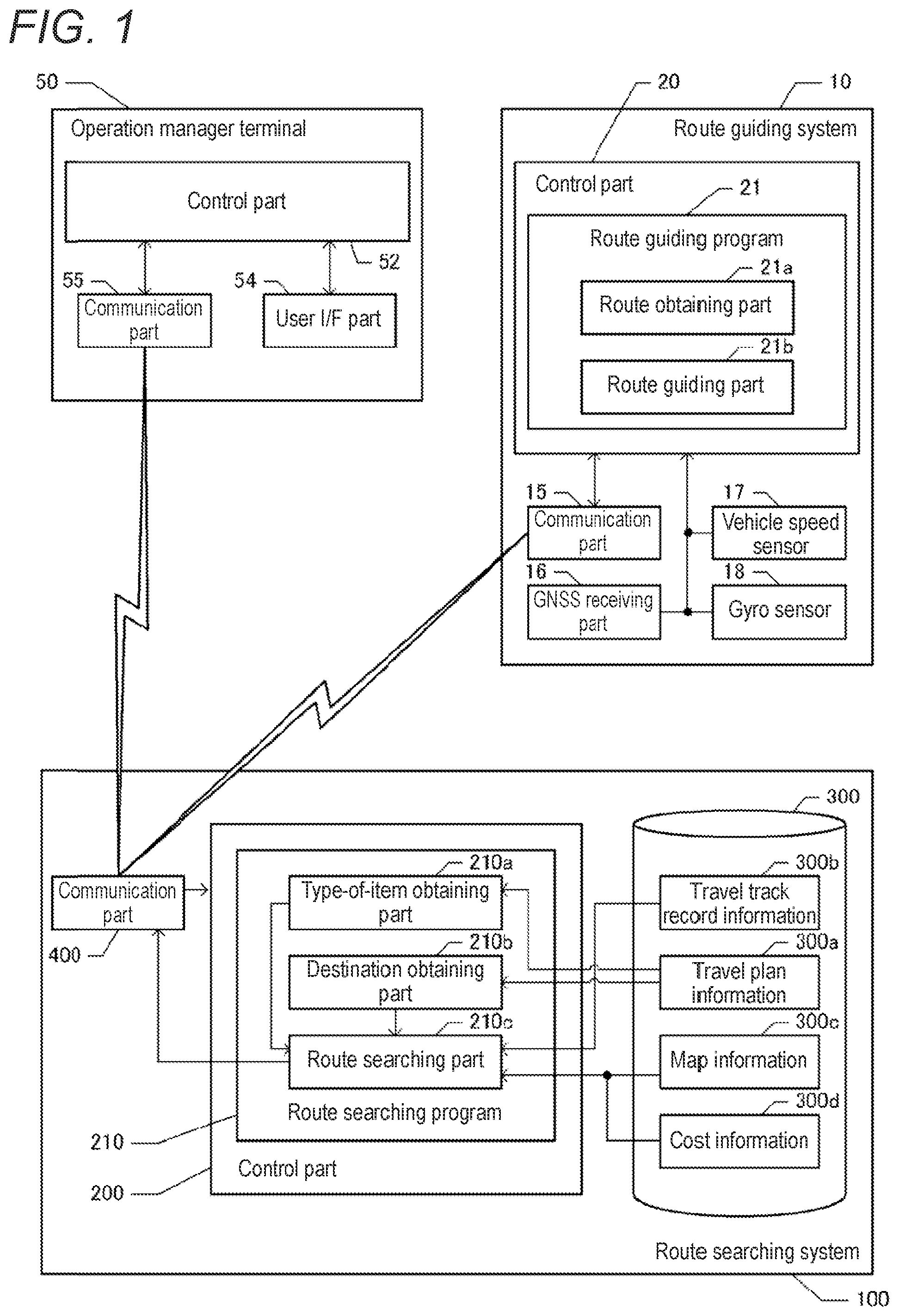 Patent US12104913 Figure 1 – Route searching system, route guiding system, route searching program, and route guiding program