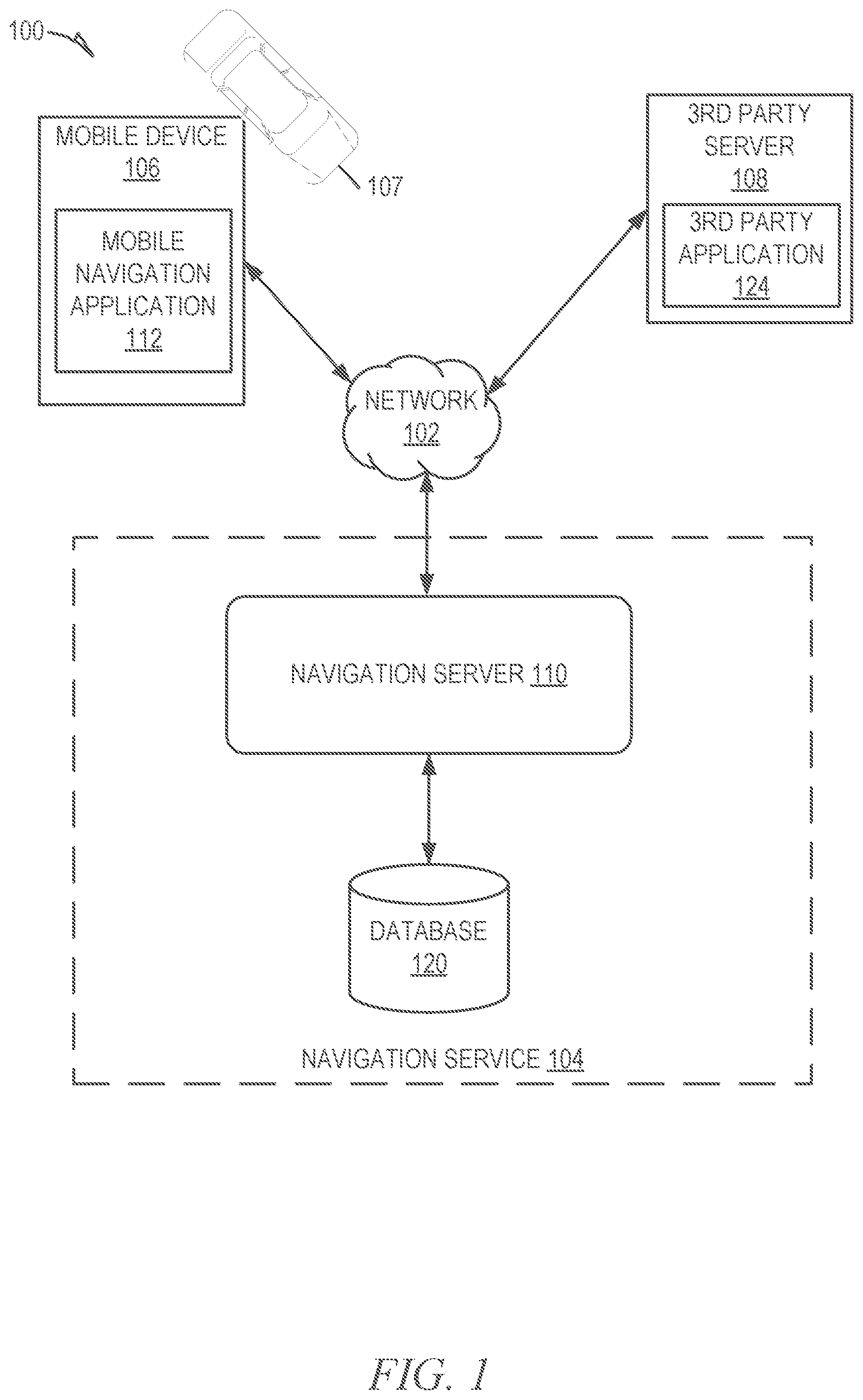 Patent US12104917 Figure 1 – Proactive re-routing of vehicles using passive monitoring of occupant frustration level