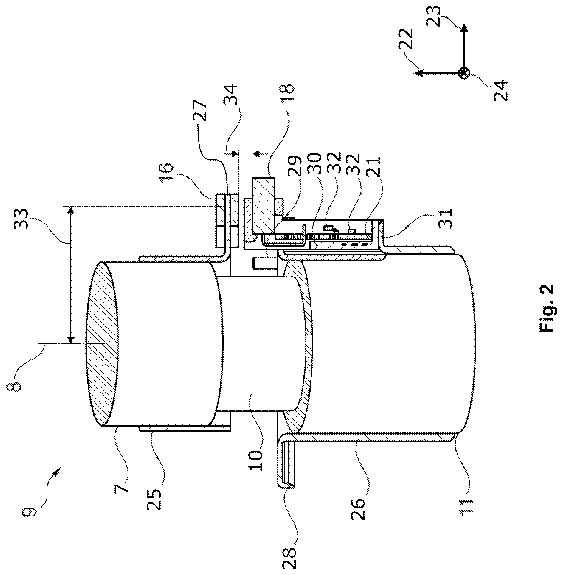 Patent US12104927 Figure 2 – Sensor for detecting a position
