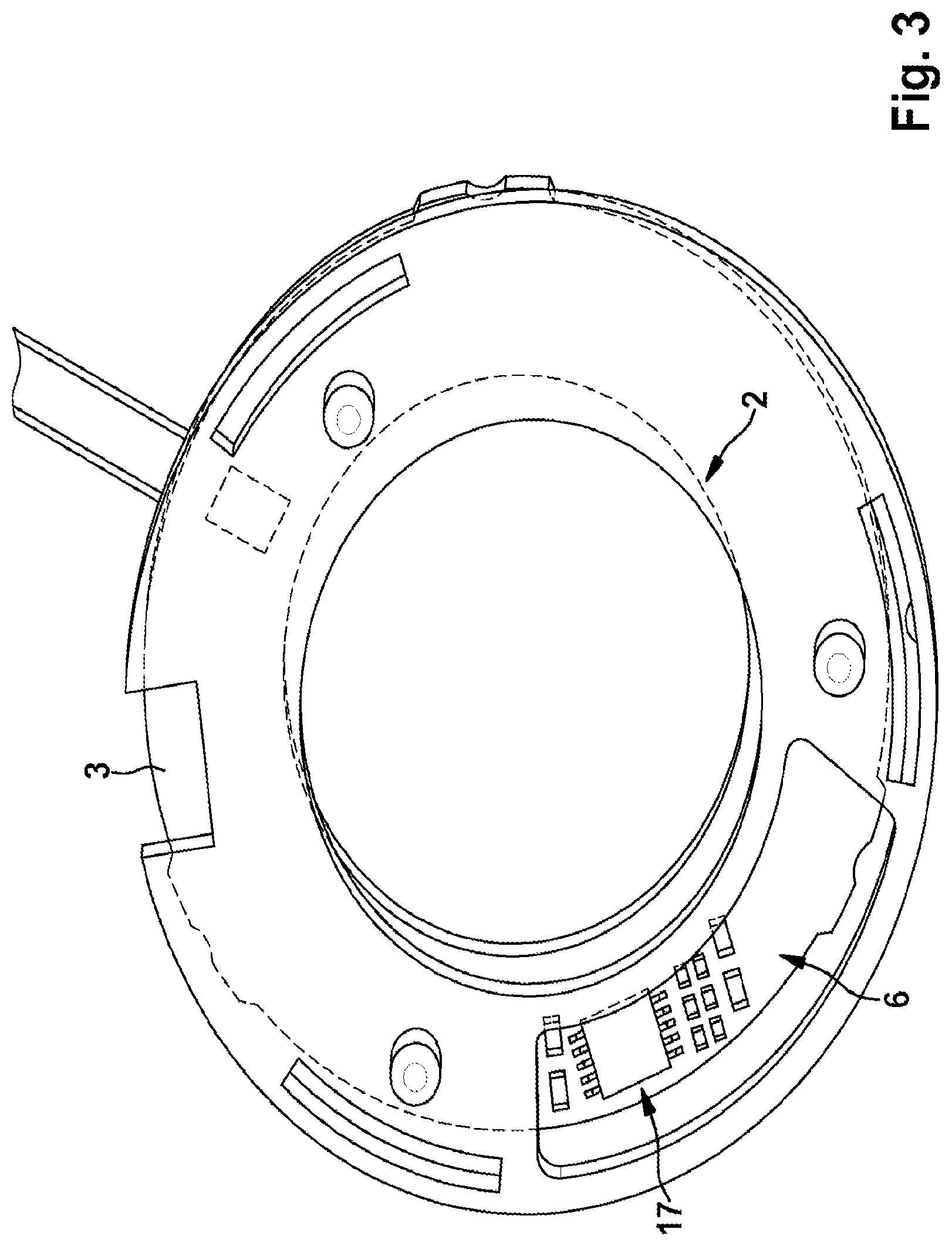 Patent US12104930 Figure 2 – Sensor arrangement and motor