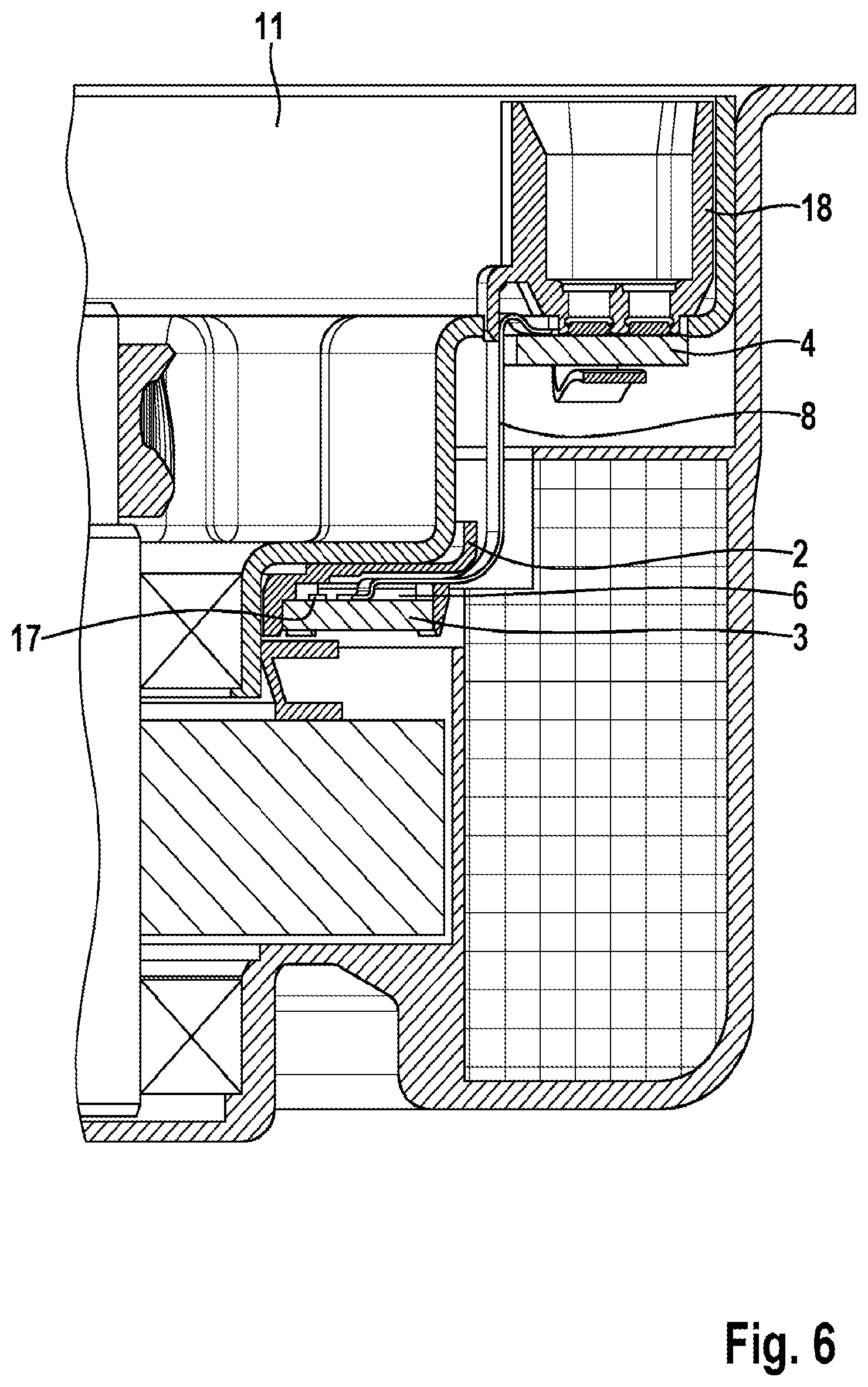 Patent US12104930 Figure 5 – Sensor arrangement and motor