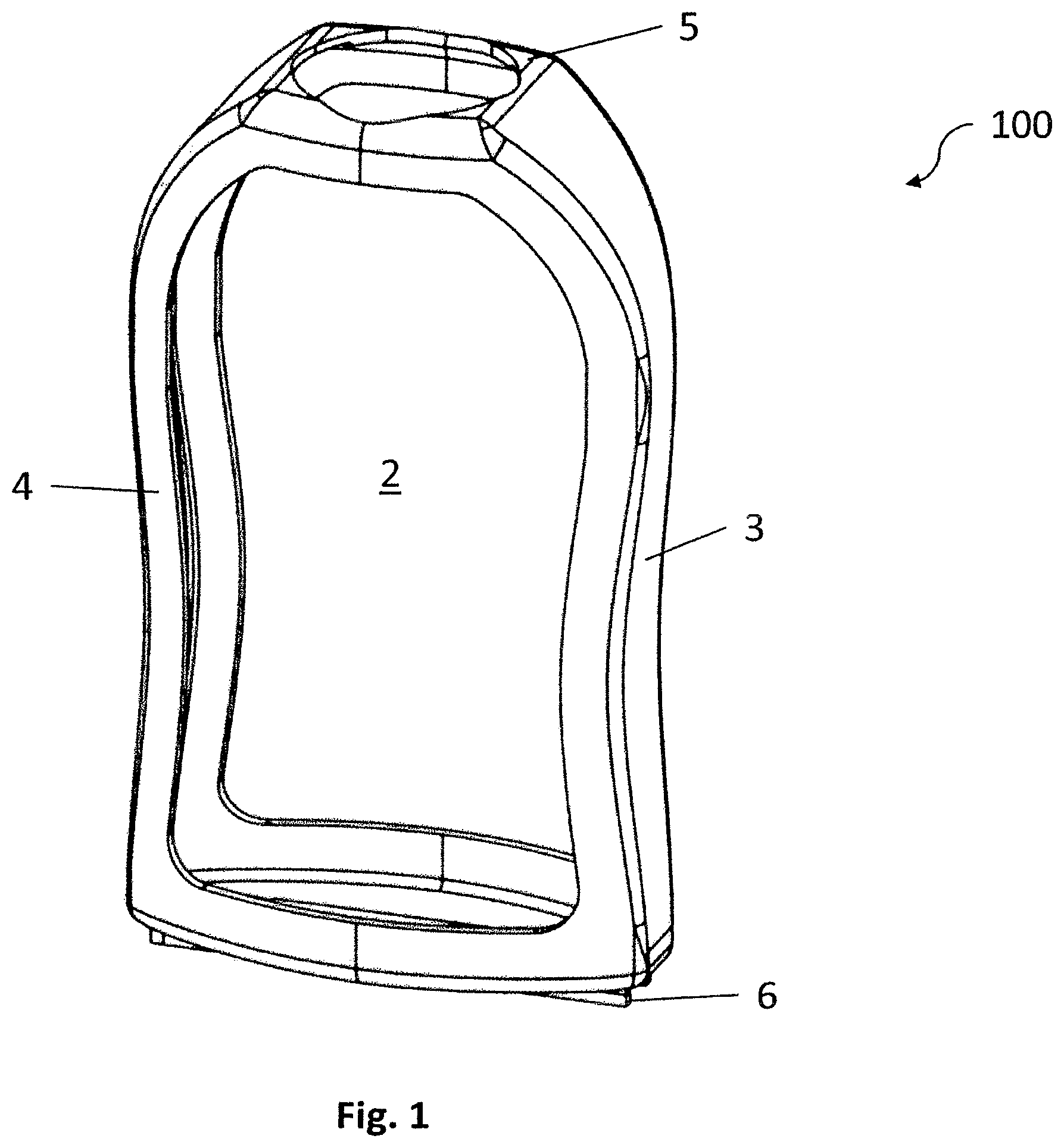Patent US12104942 Figure 1 – Deformable sleeve with sensors, measurement unit configured to be mounted on the sleeve, method storing a parameter associated with a bottle encased in the sleeve and computer program