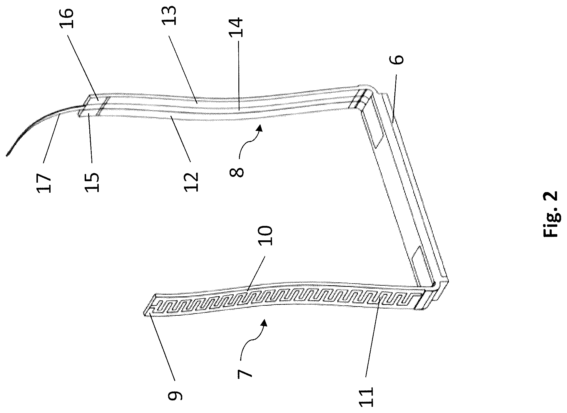 Patent US12104942 Figure 2 – Deformable sleeve with sensors, measurement unit configured to be mounted on the sleeve, method storing a parameter associated with a bottle encased in the sleeve and computer program