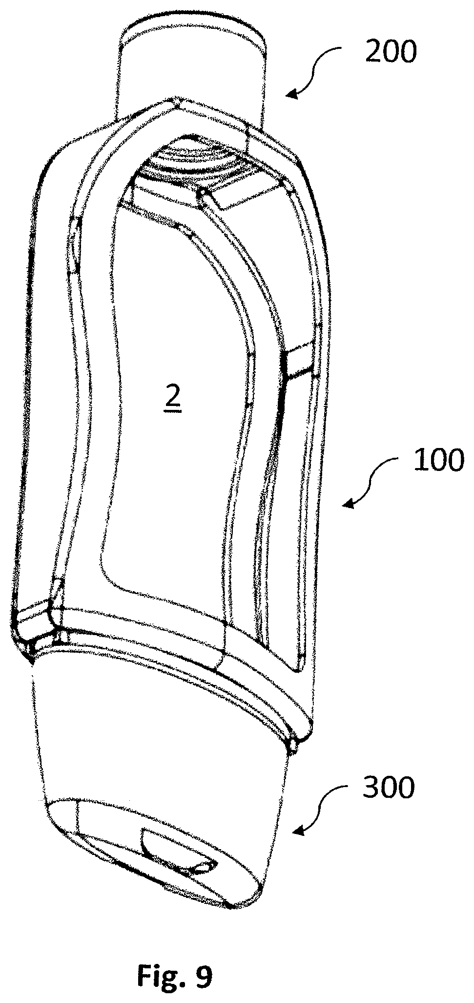 Patent US12104942 Figure 8 – Deformable sleeve with sensors, measurement unit configured to be mounted on the sleeve, method storing a parameter associated with a bottle encased in the sleeve and computer program