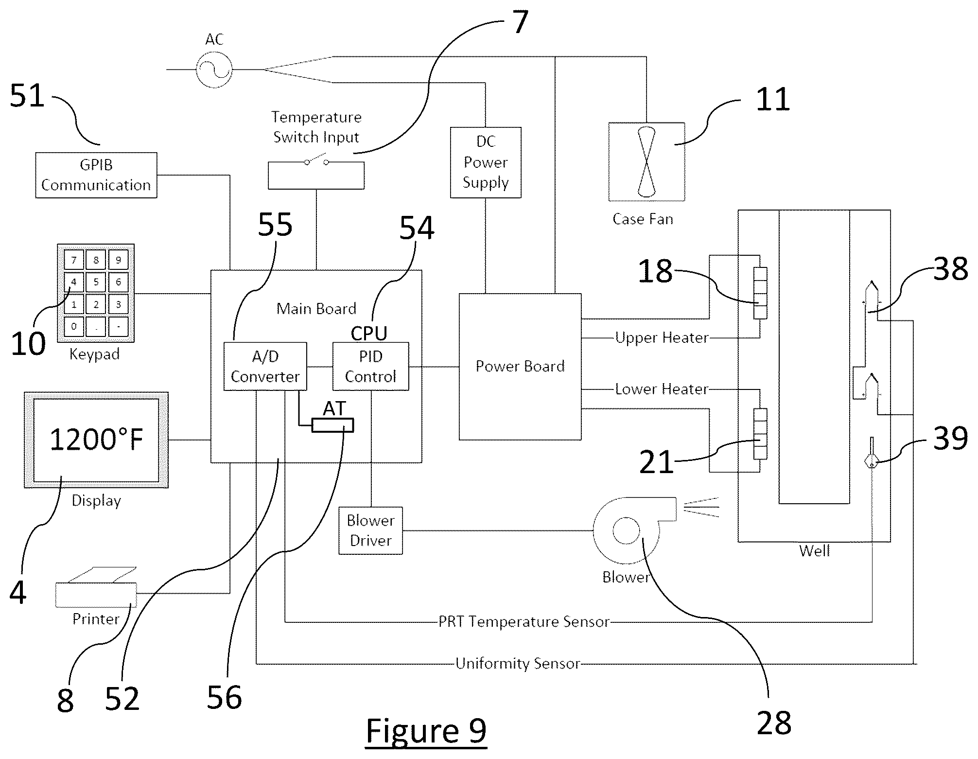 Patent US12104965 Figure 6 – Dry well temperature calibrators, cooling systems, and methods