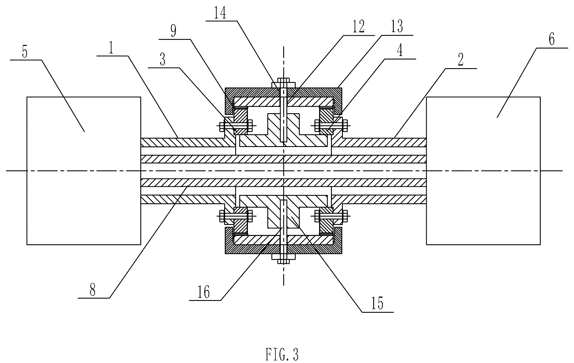 Patent US12104977 Figure 2 – Coupling device between a test box and a companion test box for back-to-back planetary testing