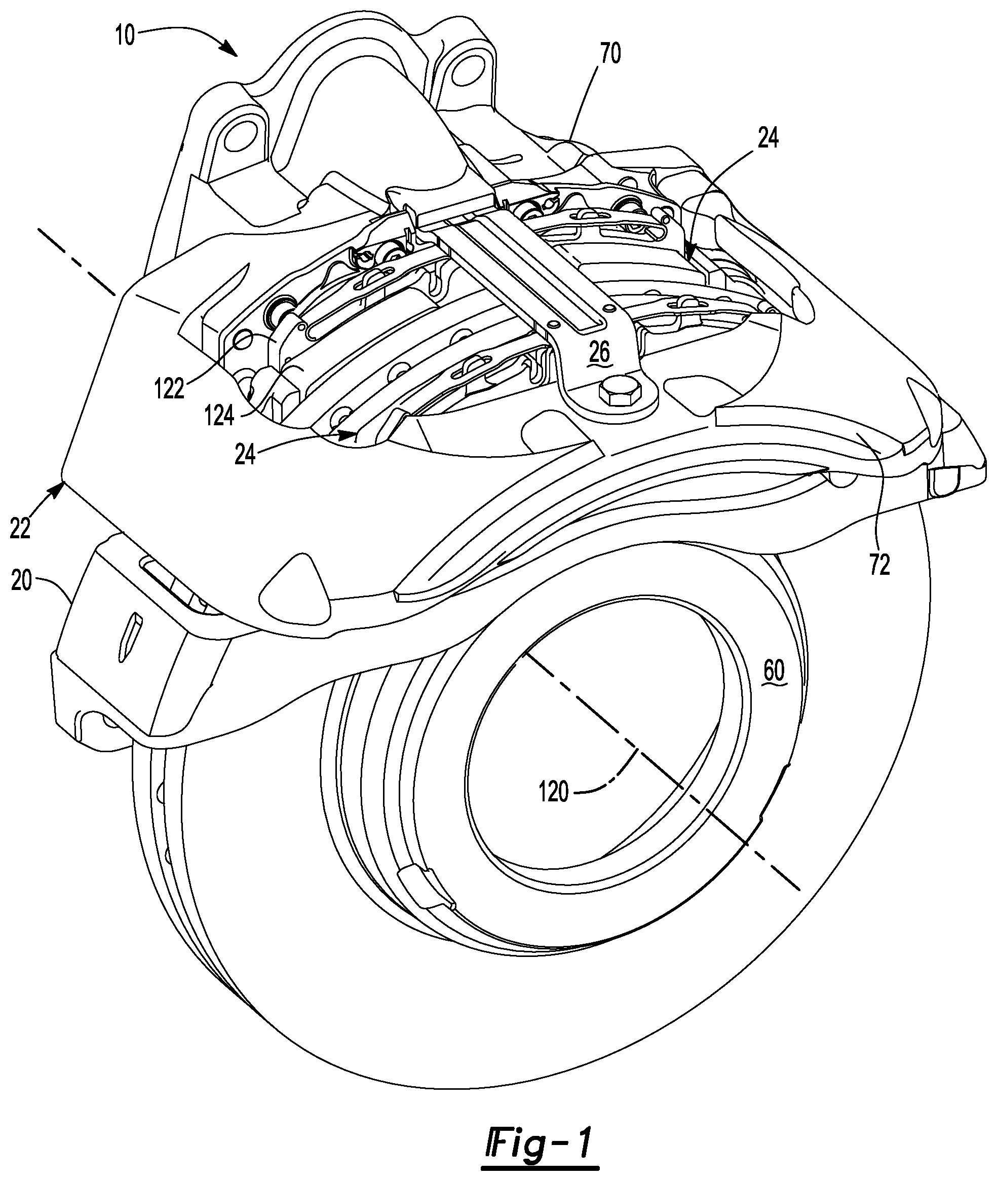 Patent US12104982 Figure 1 – Brake caliper housing and a method of checking sealing of same