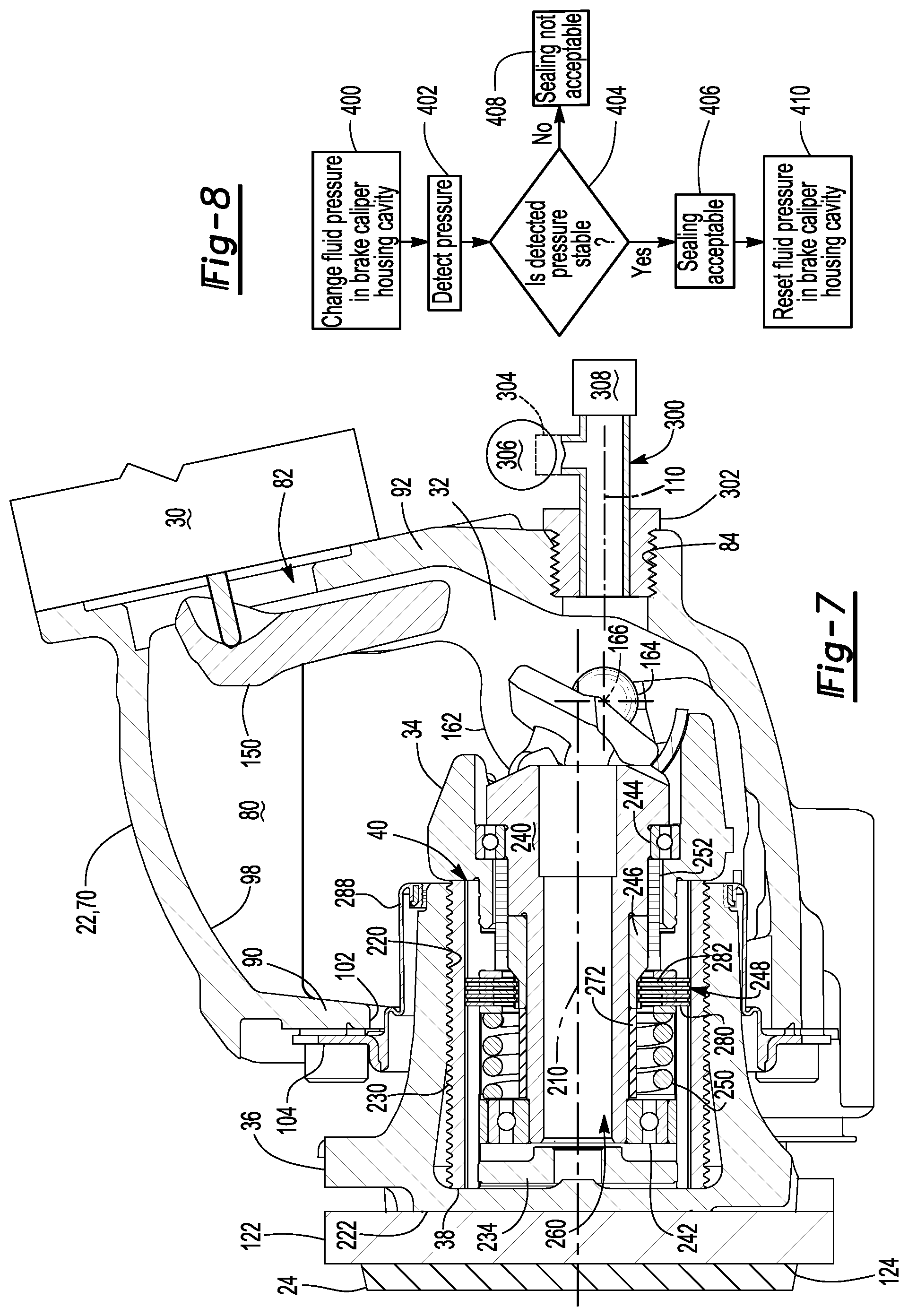 Patent US12104982 Figure 7 – Brake caliper housing and a method of checking sealing of same