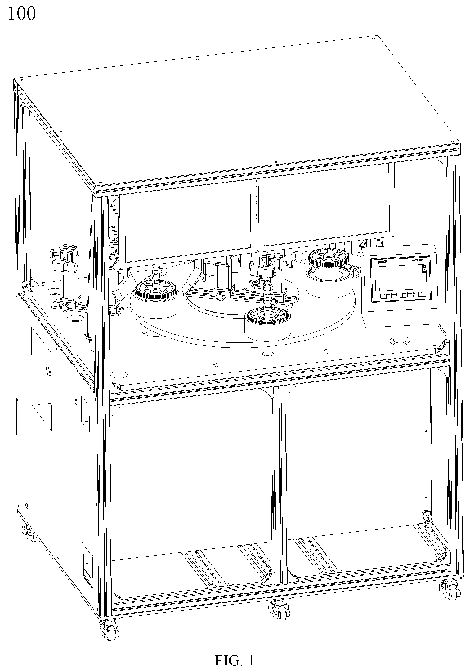 Patent US12105030 Figure 1 – Automatic detecting device for detecting flaws on surface of camshaft