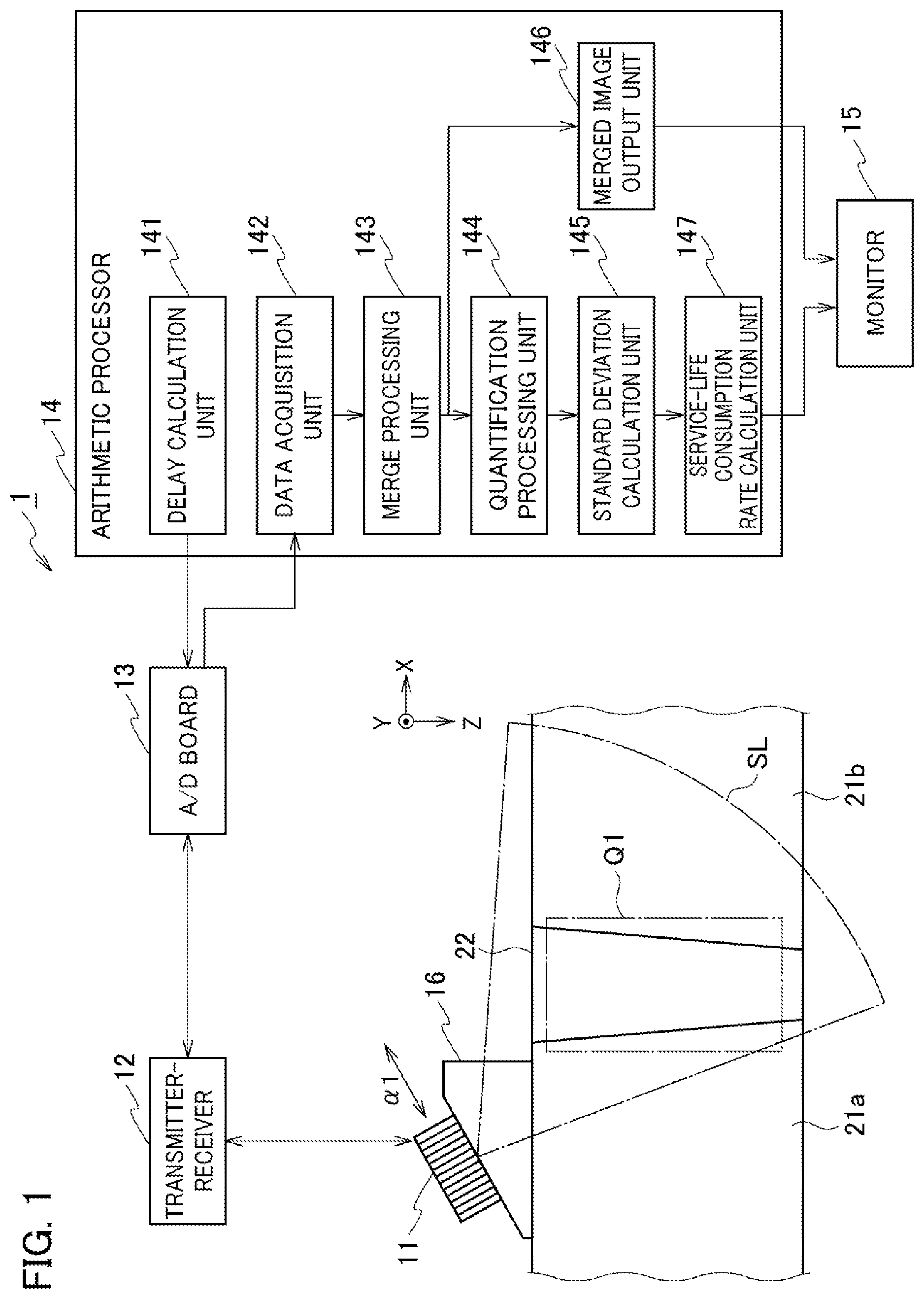 Patent US12105050 Figure 1 – Damage evaluation device and damage evaluation method