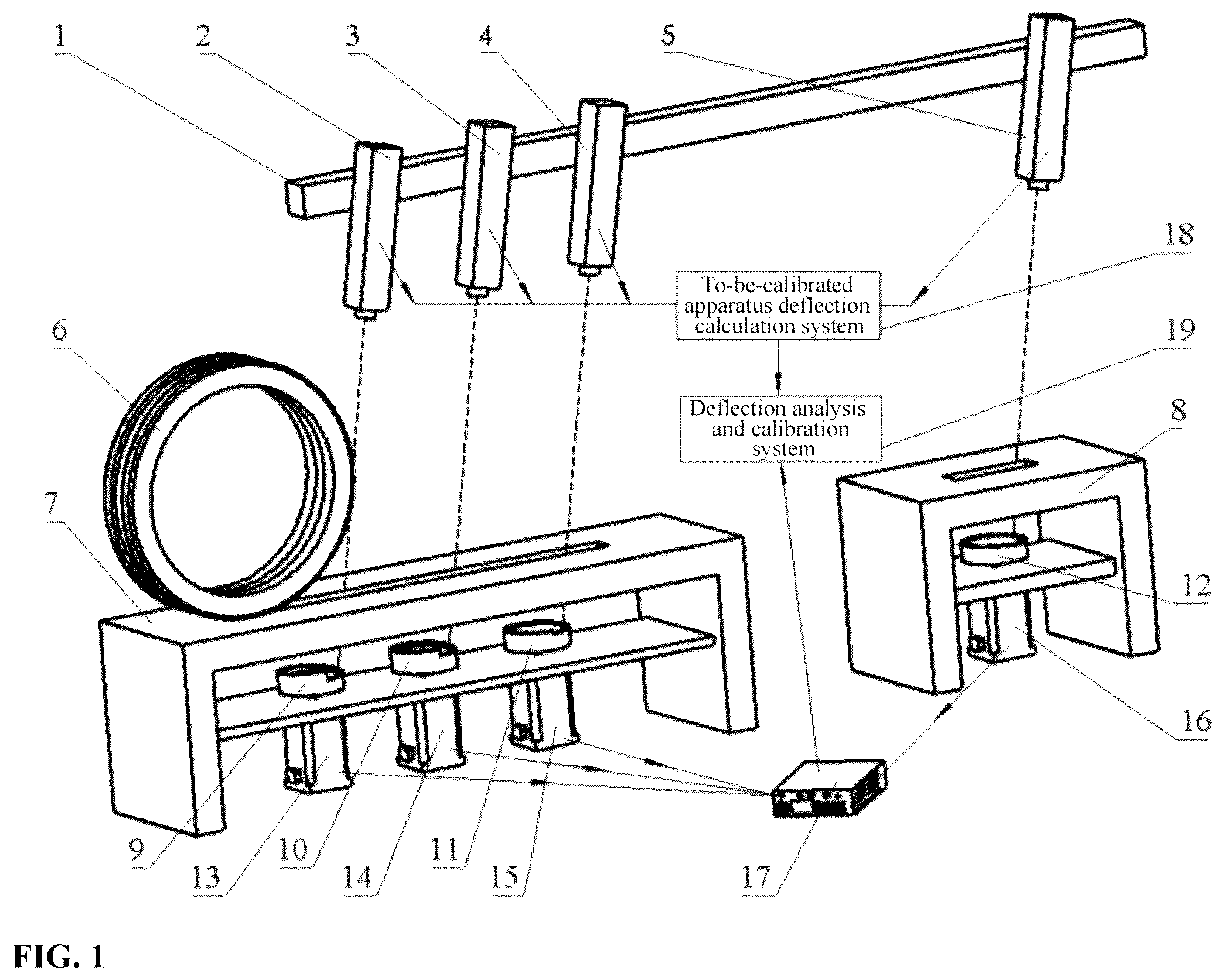 Patent US12105056 Figure 1 – Deflection calibration apparatus and method for laser type high-speed deflection tester