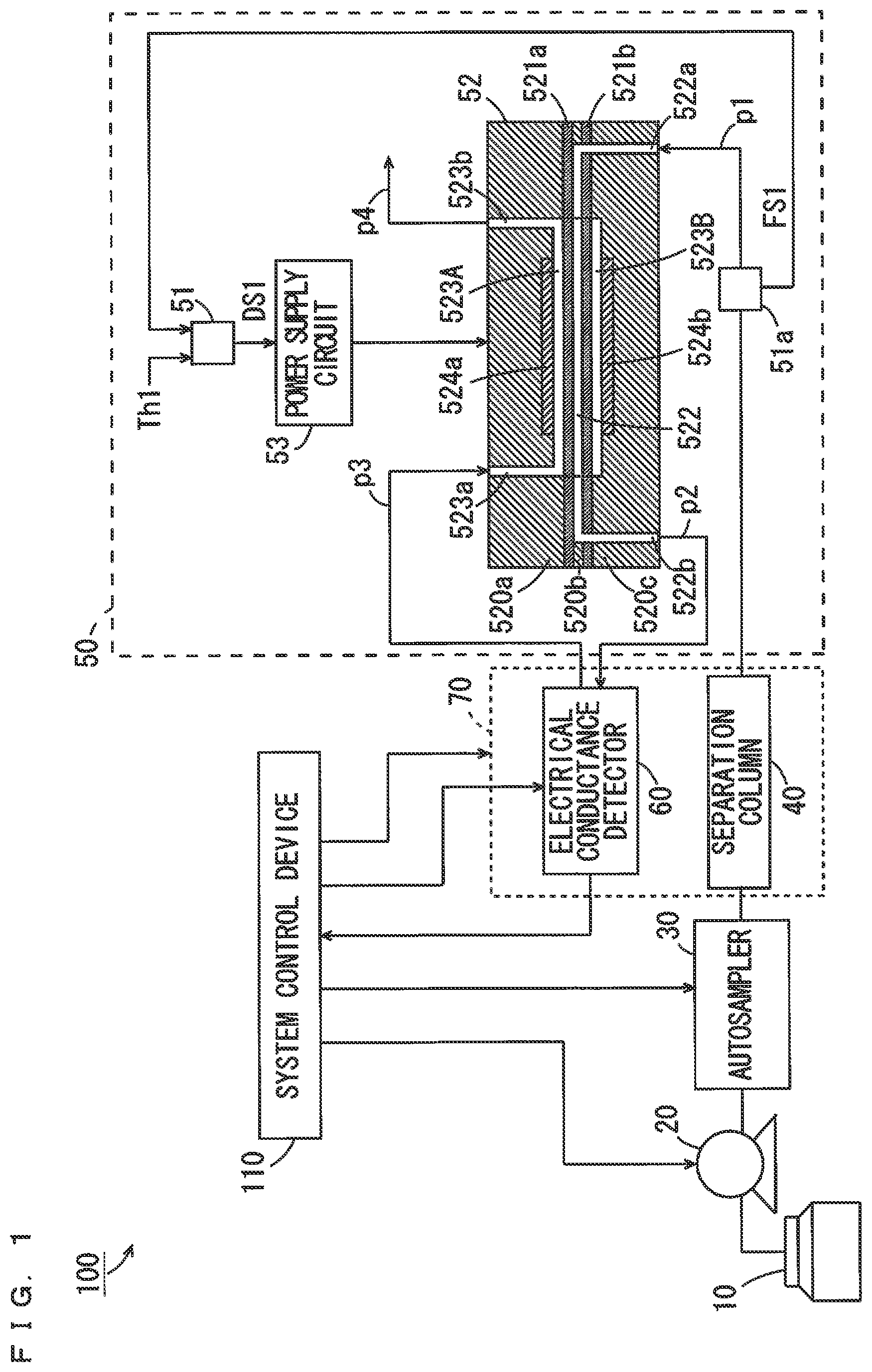 Patent US12105064 — Suppressor device for ion chromatograph — Figure 1