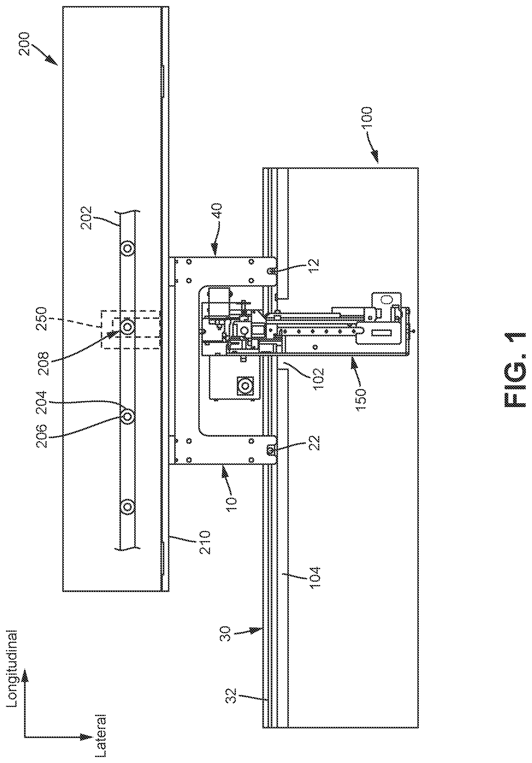 Patent US12105107 Figure 1 – Jig for positioning and securing a first console with respect to a second console