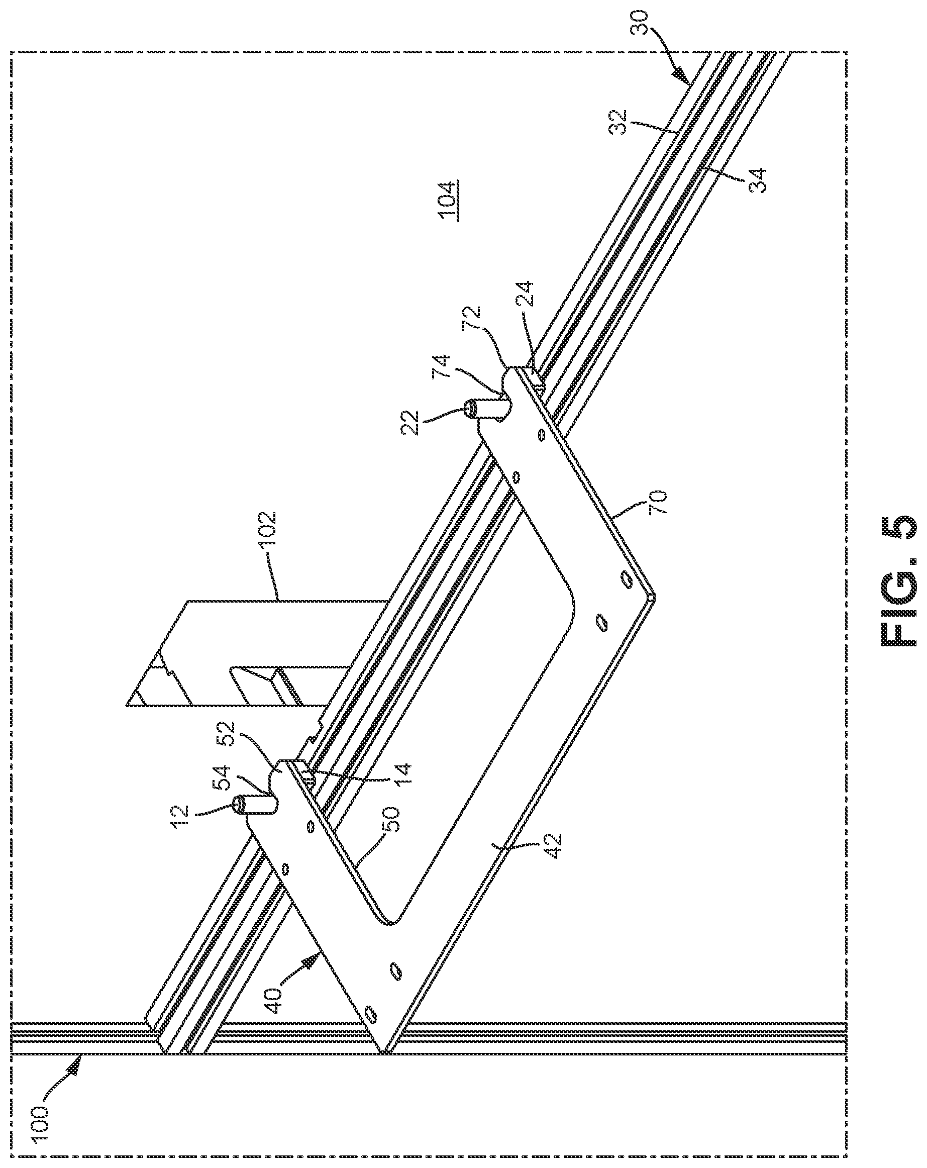 Patent US12105107 Figure 5 – Jig for positioning and securing a first console with respect to a second console