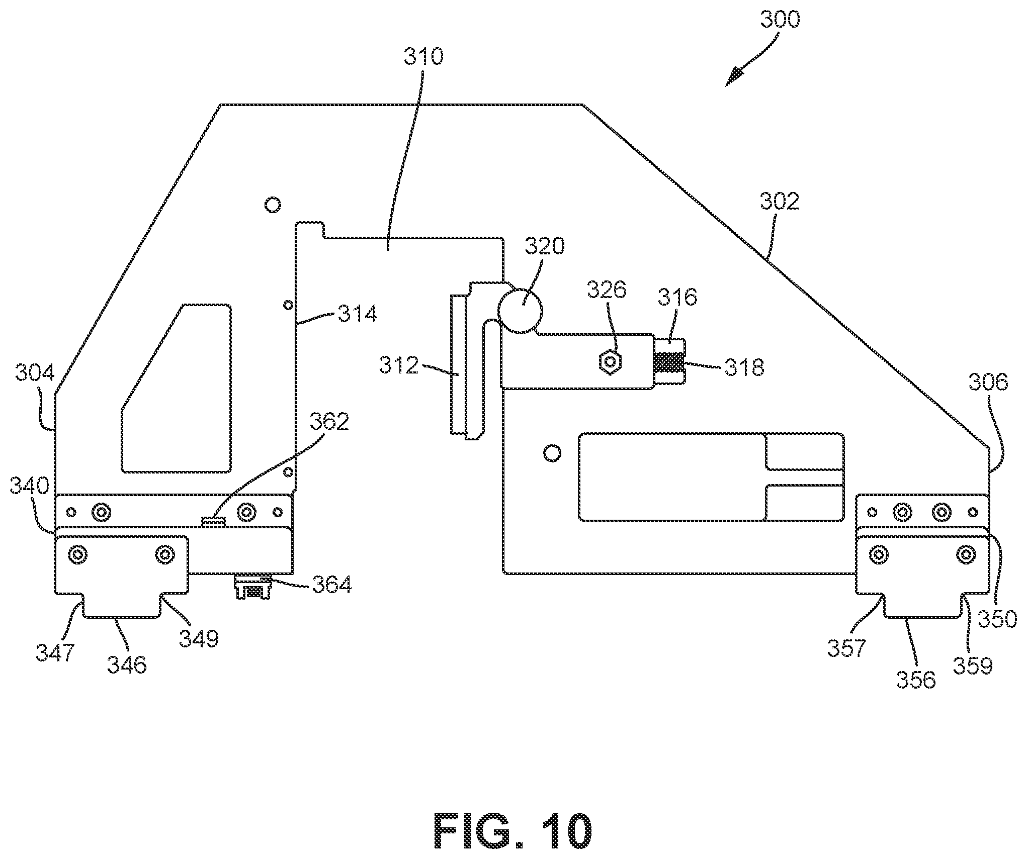 Patent US12105107 Figure 9 – Jig for positioning and securing a first console with respect to a second console