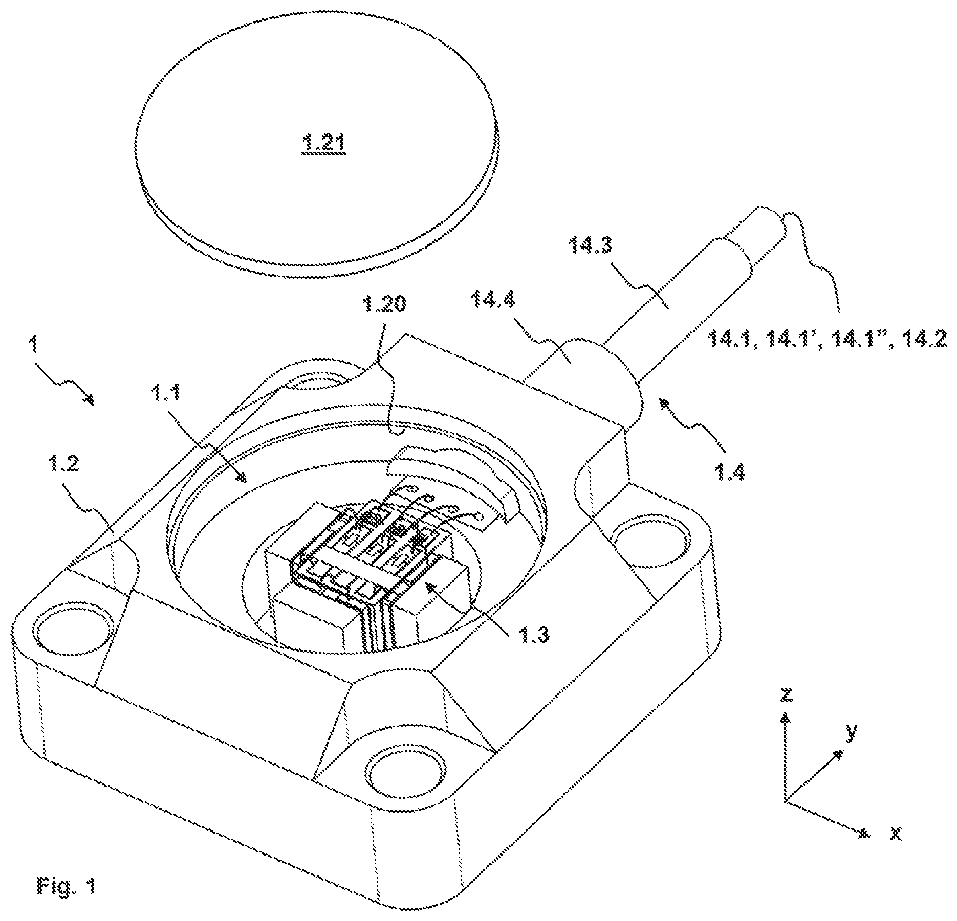 Patent US12105112 Figure 1 – Acceleration transducer