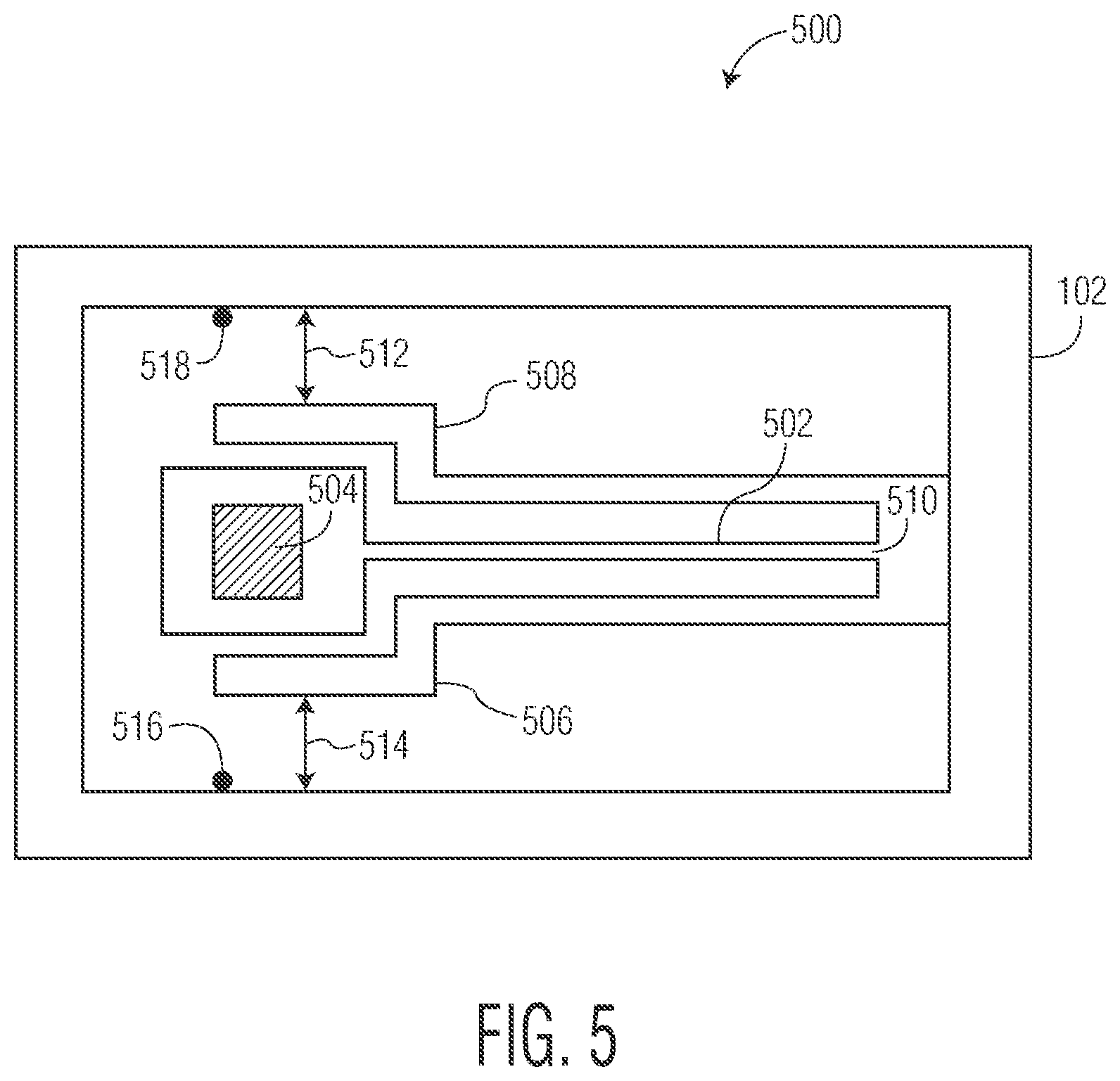 Patent US12105114 Figure 4 – Accelerometer having an over travel stop with a stop gap less than a minimum etch size