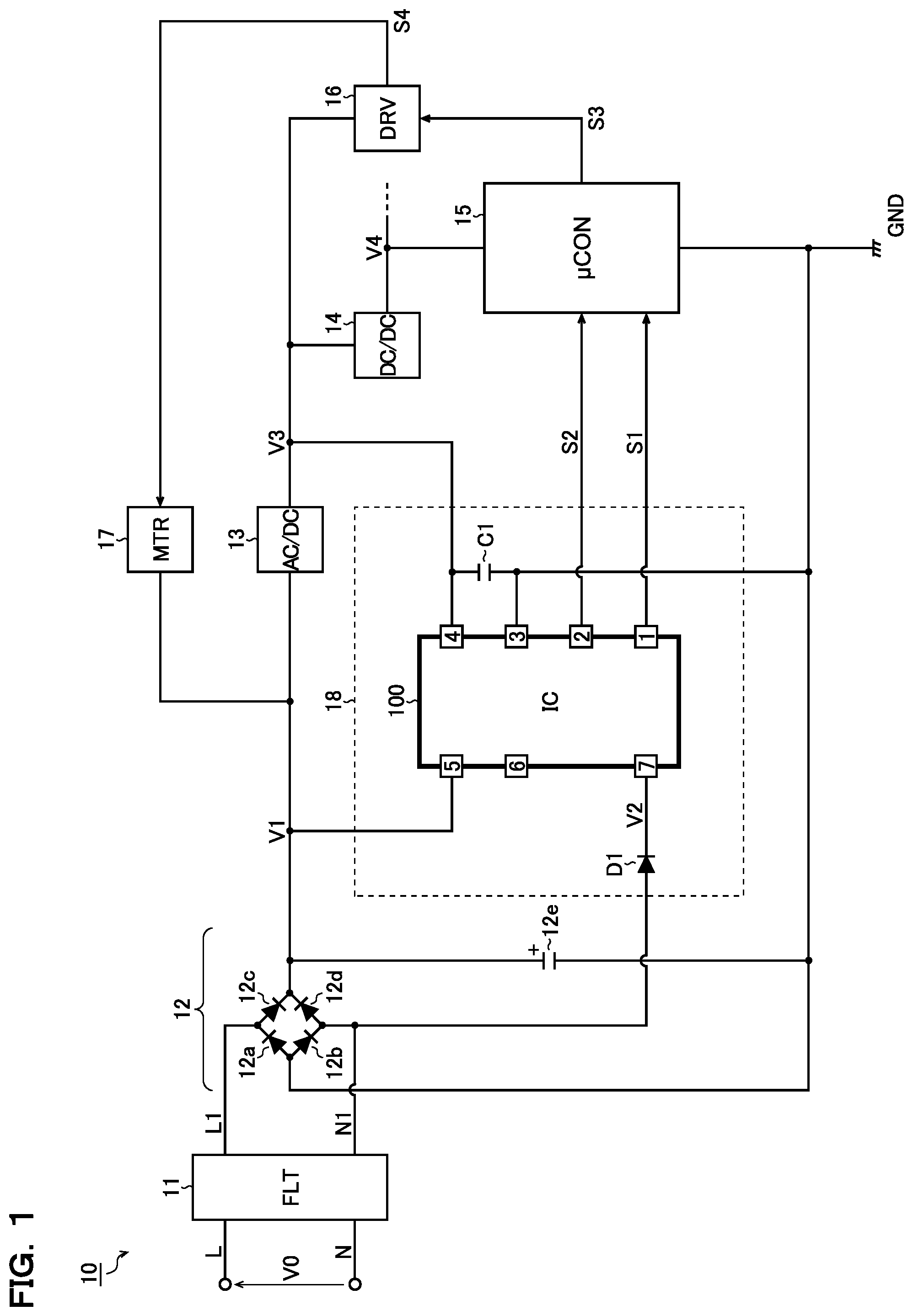 Patent US12105123 Figure 1 – Zero-crossing detection circuit