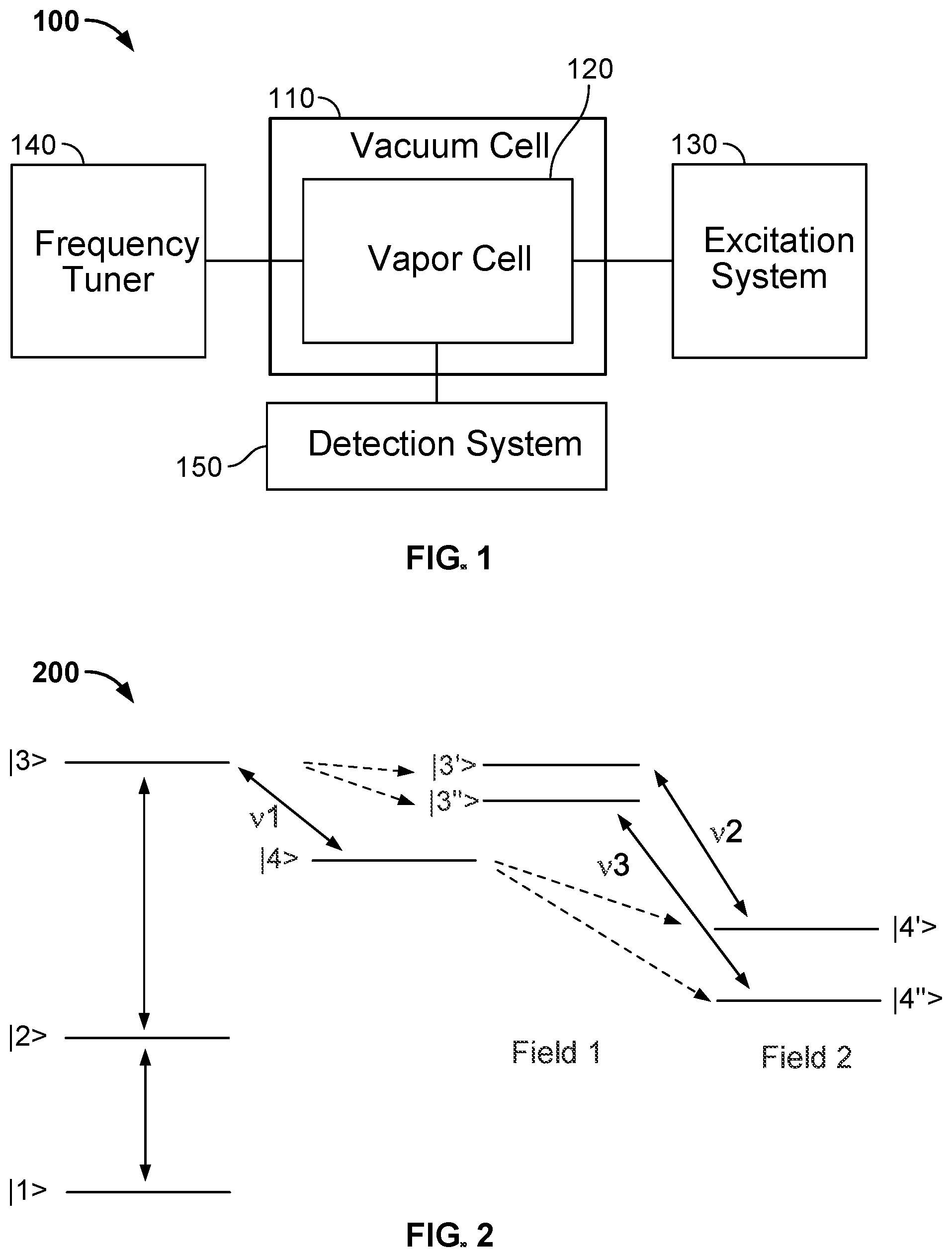 Patent US12105129 Figure 1 – Wideband tunable rydberg microwave detector
