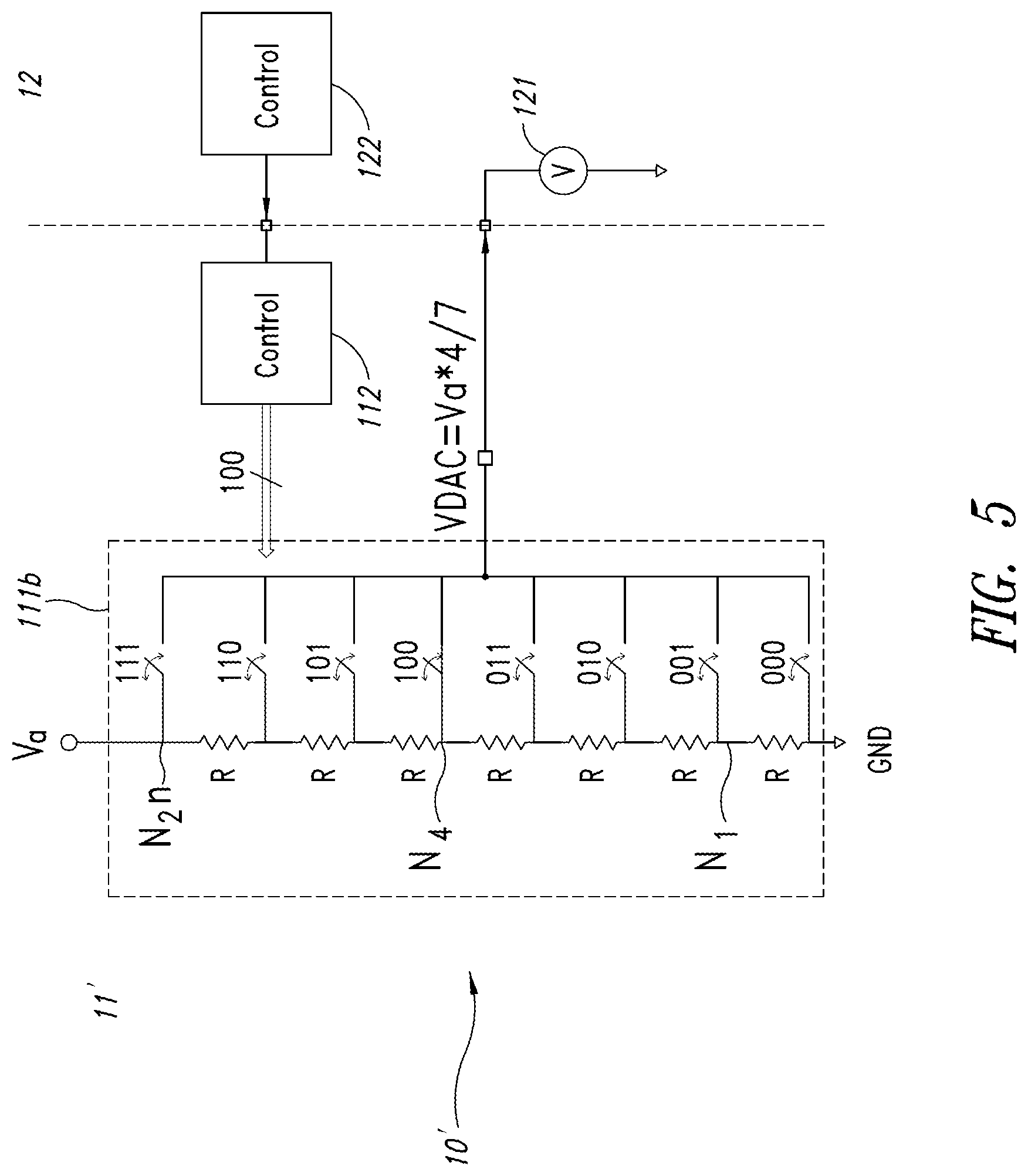 Patent US12105143 Figure 5 – System for testing an electronic circuit comprising a digital to analog converter and corresponding method and computer program product
