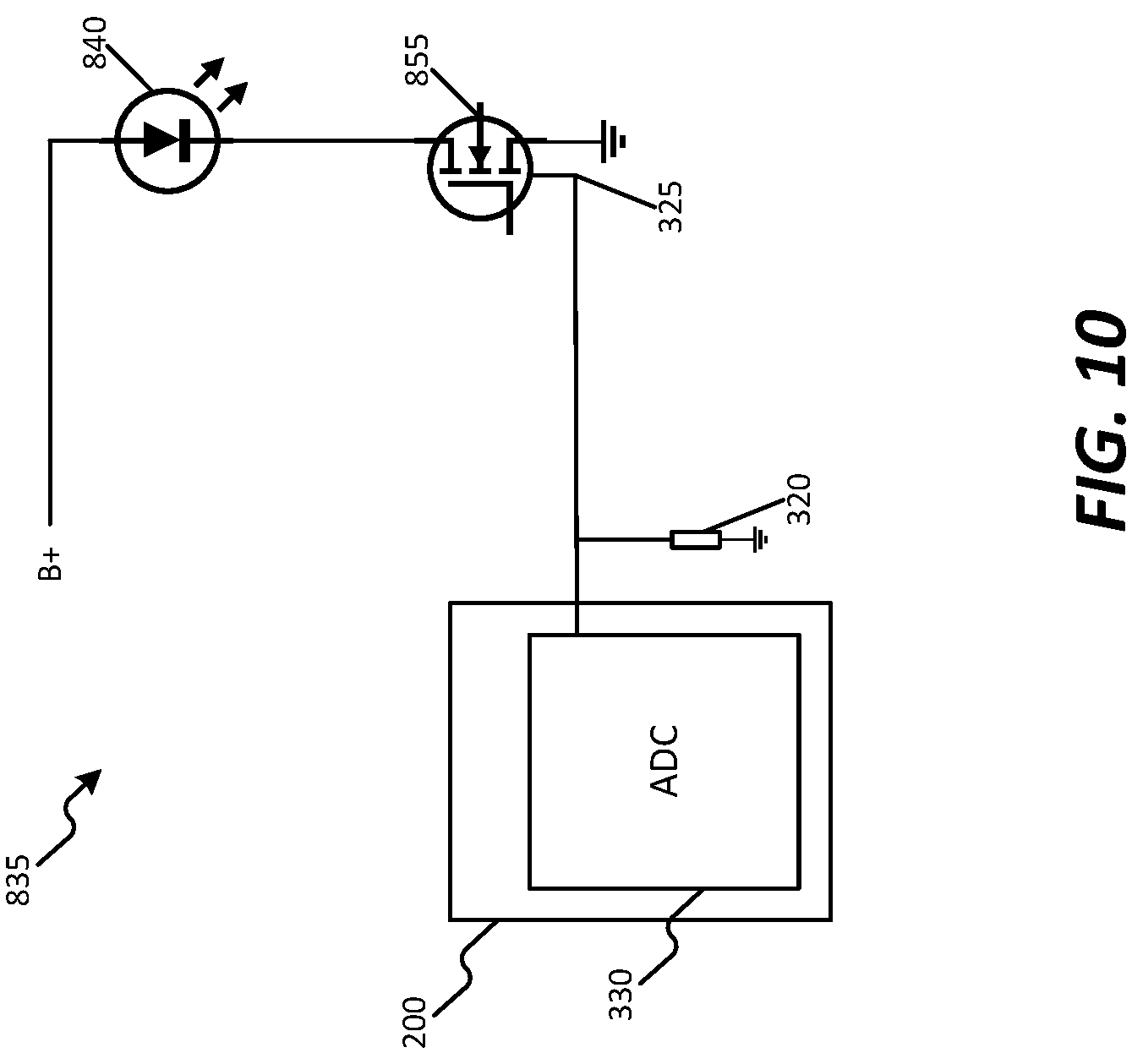 Patent US12105149 Figure 11 – Current sensing in power tool devices using a field effect transistor