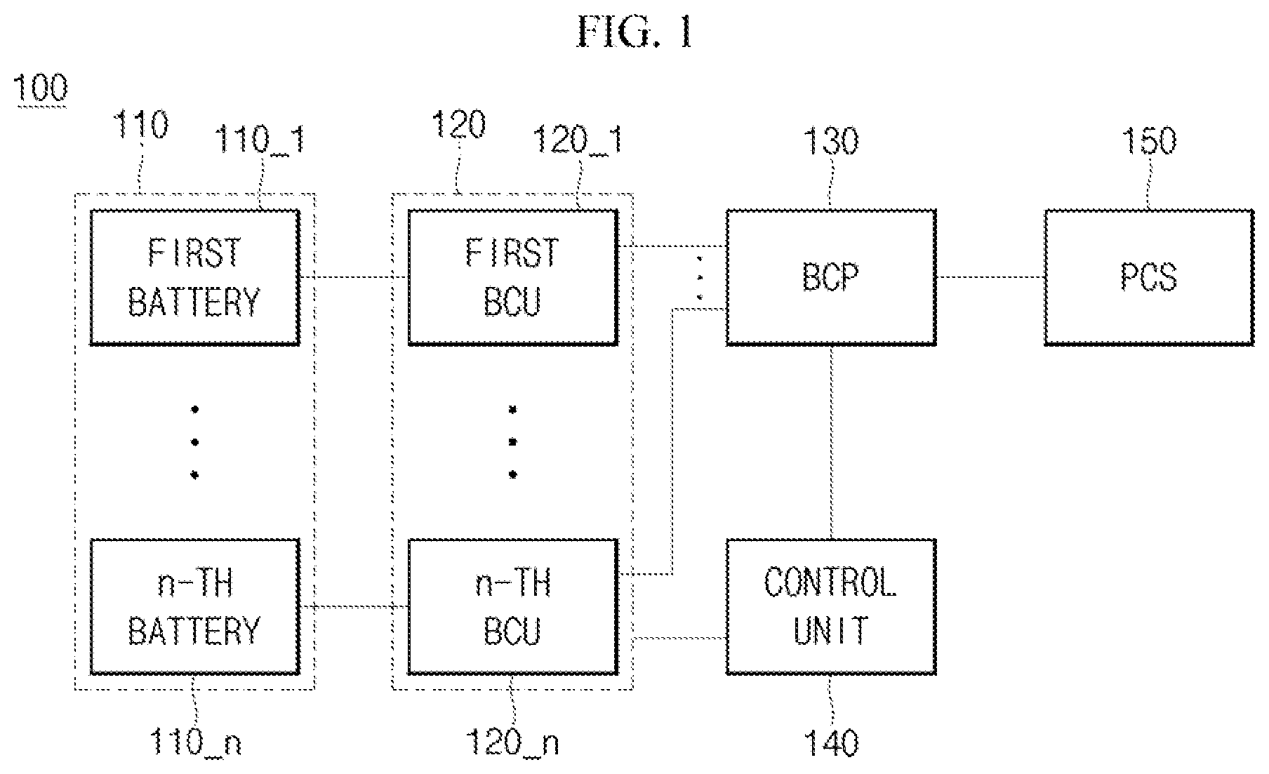 Patent US12105154 Figure 1 – Current protection system for energy storage system