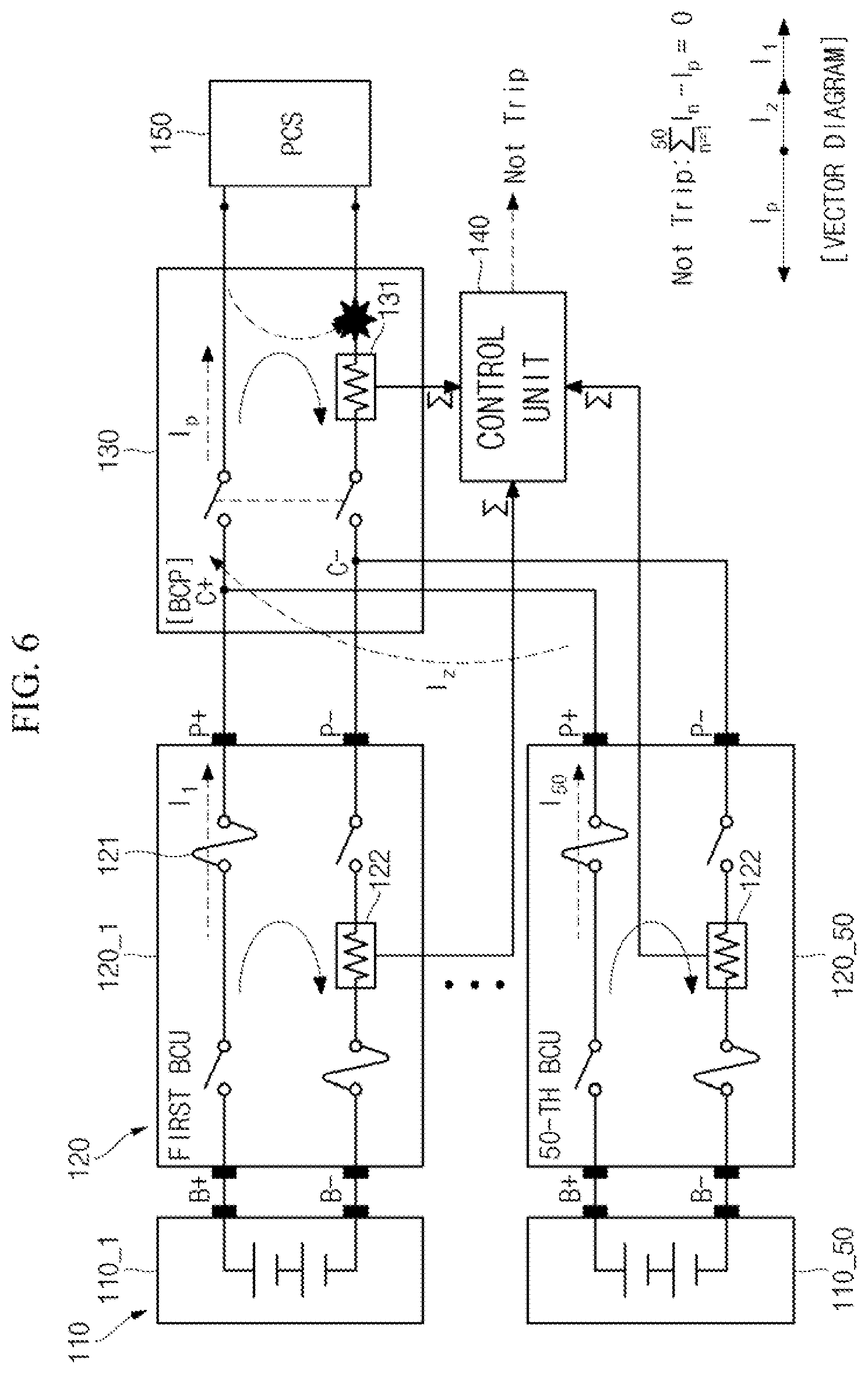 Patent US12105154 Figure 6 – Current protection system for energy storage system