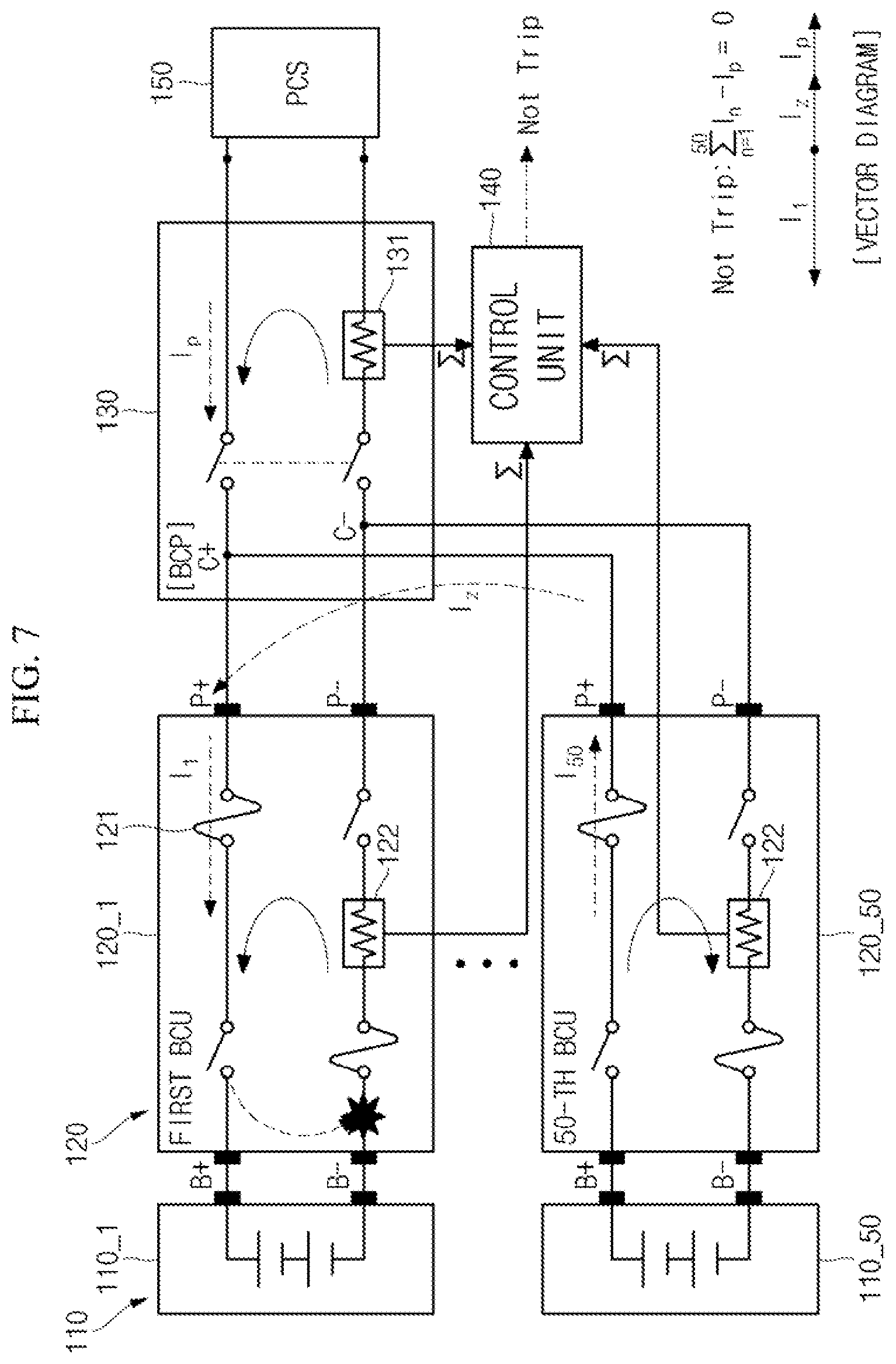 Patent US12105154 Figure 7 – Current protection system for energy storage system
