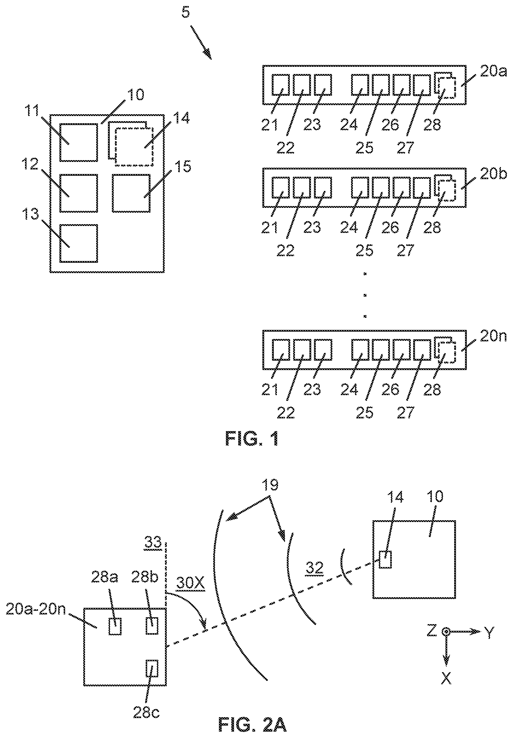 Patent US12105177 Figure 1 – Assessment of position of motion trackers on a subject based on wireless communications