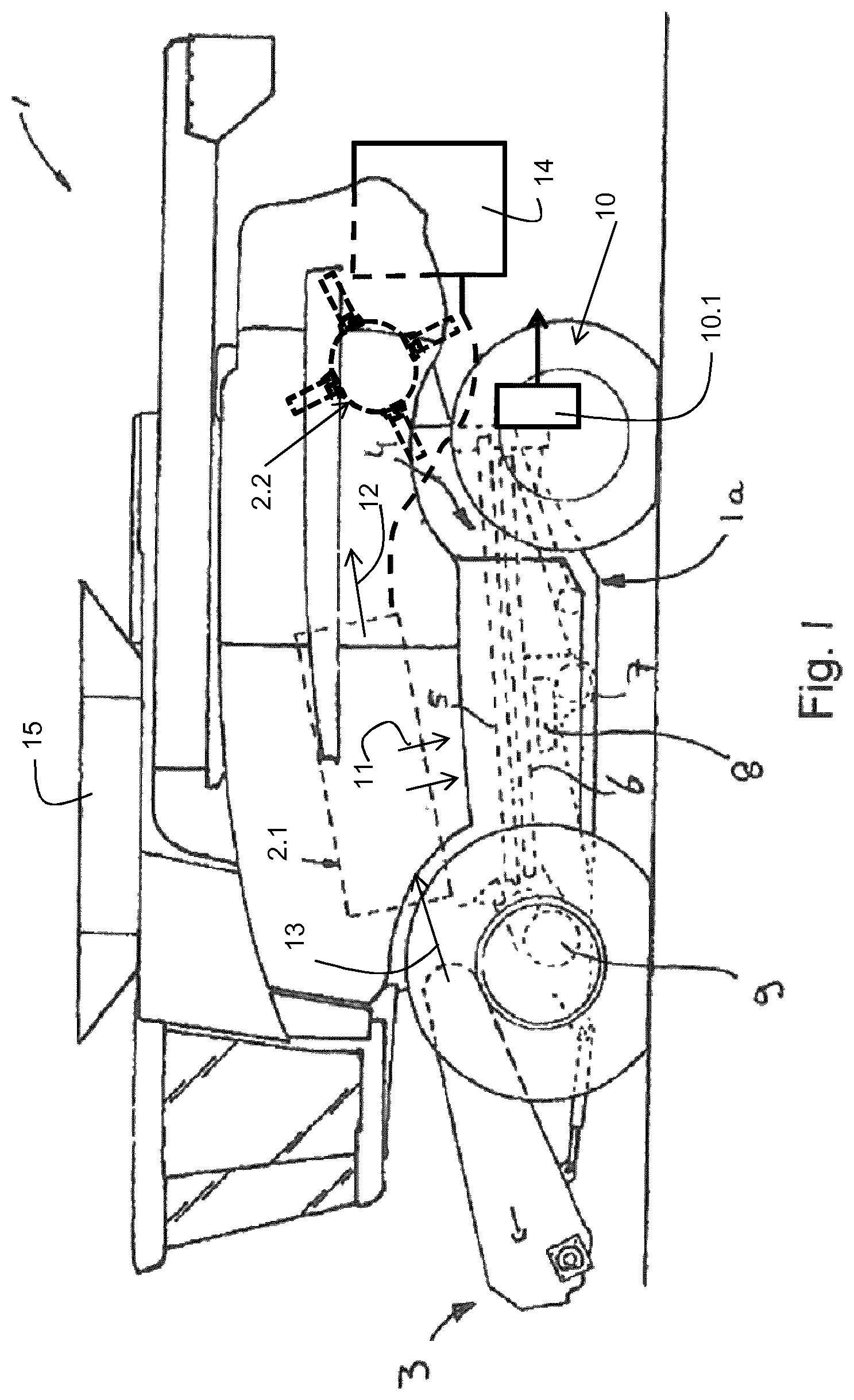 Patent US12105190 Figure 1 – Monitoring system for an agricultural harvester and agricultural harvester