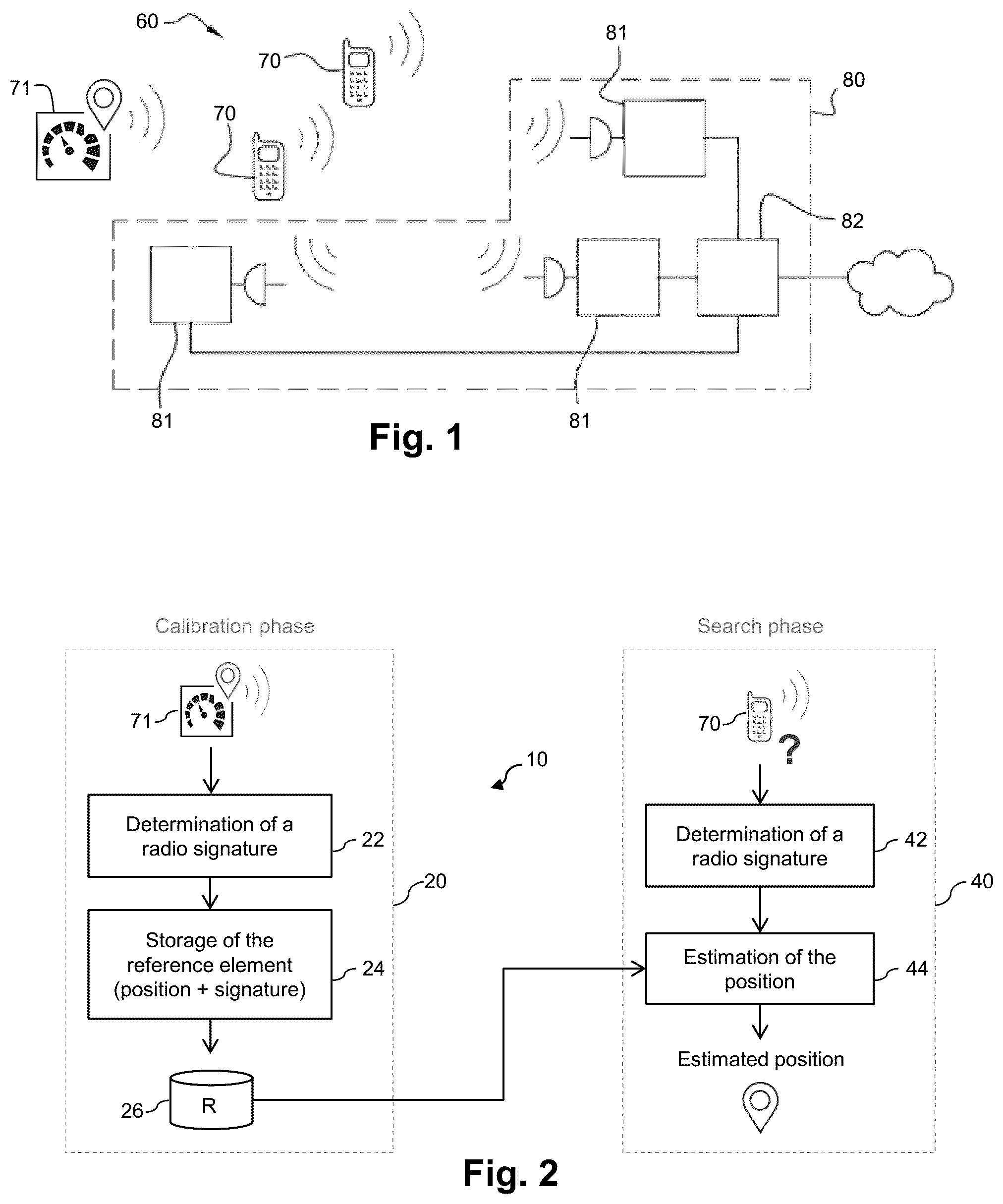 Patent US12105215 Figure 1 – Method and system for geolocating a terminal occupying particular geographical positions