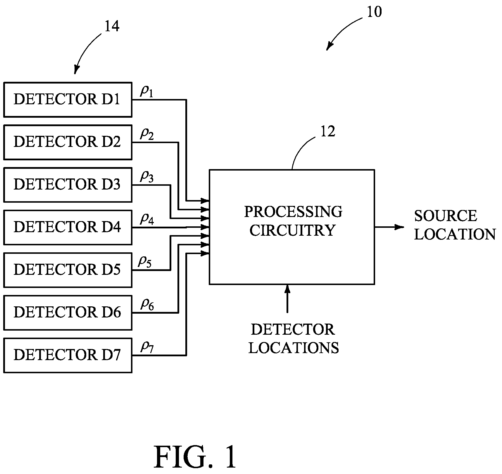 Patent US12105216 Figure 1 – Waveform emission location determination systems and associated methods