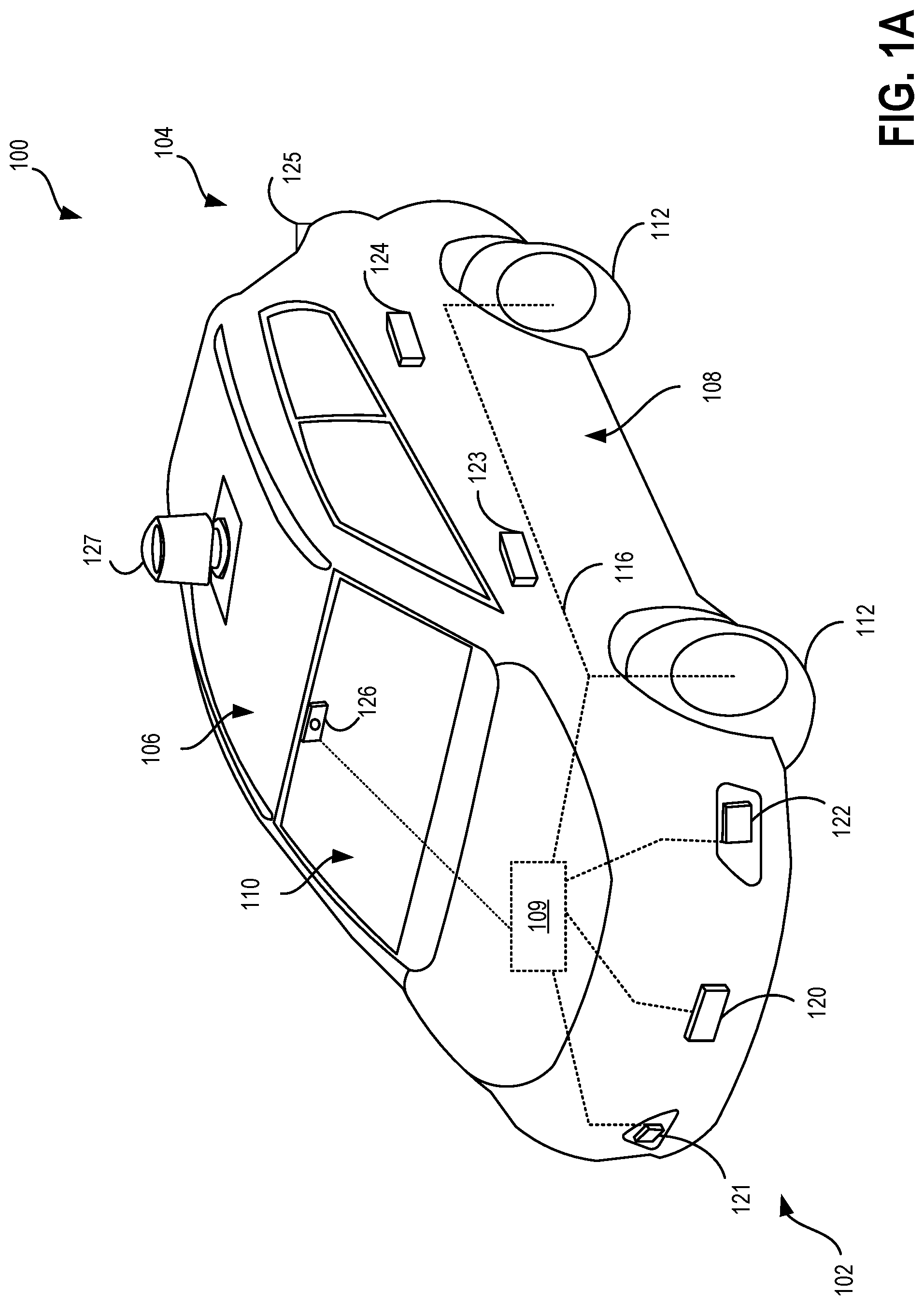 Patent US12105222 — Systems and methods for reducing cognitive workload and energy consumption by a sensor utilized on a vehicle — Figure 1