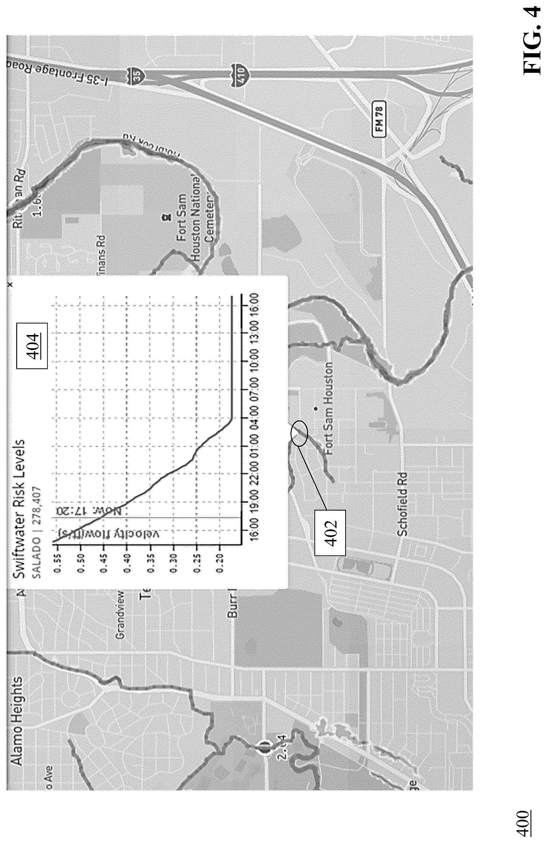 Patent US12105249 Figure 4 – Real-time swiftwater risk category distributed mapping