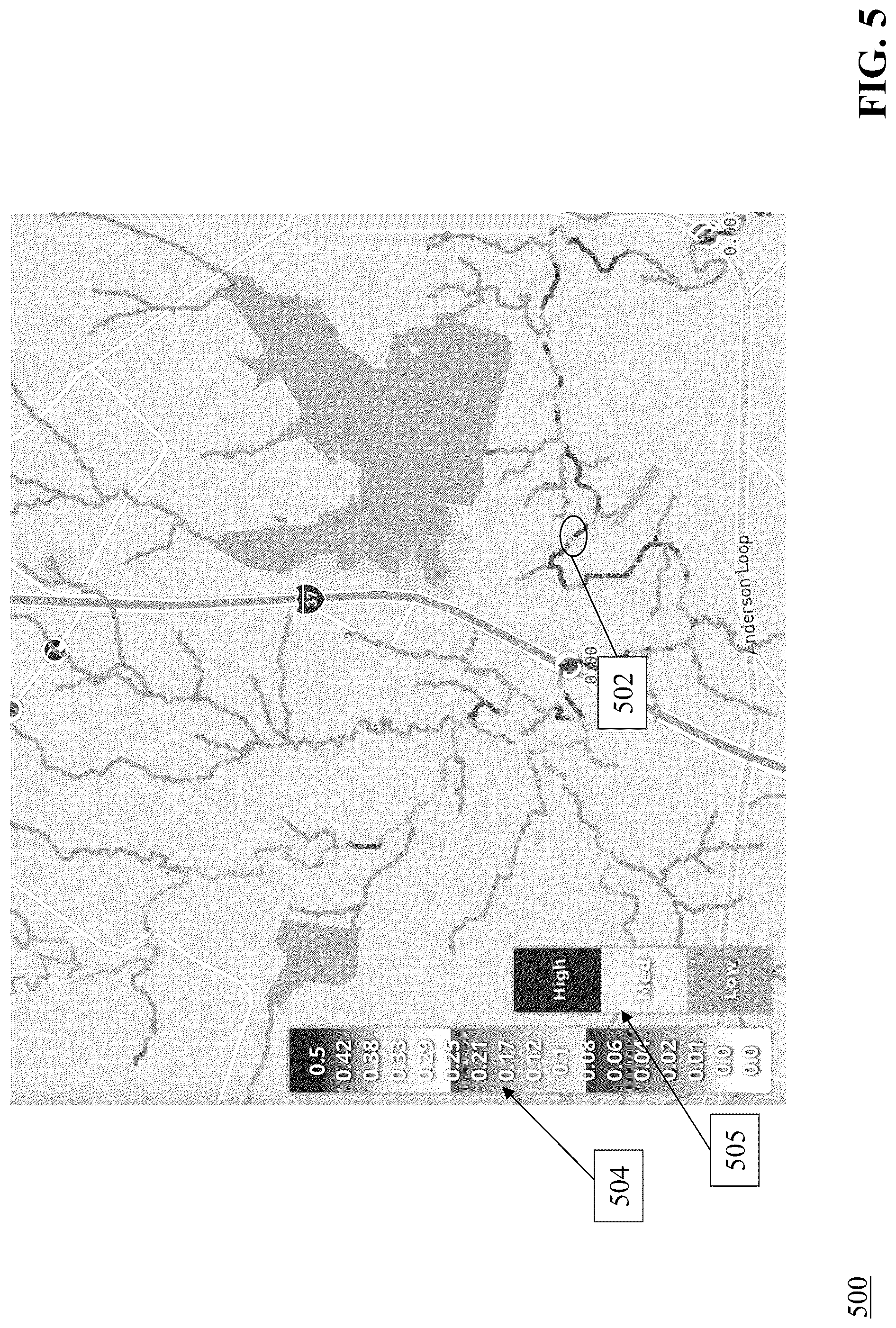 Patent US12105249 Figure 5 – Real-time swiftwater risk category distributed mapping