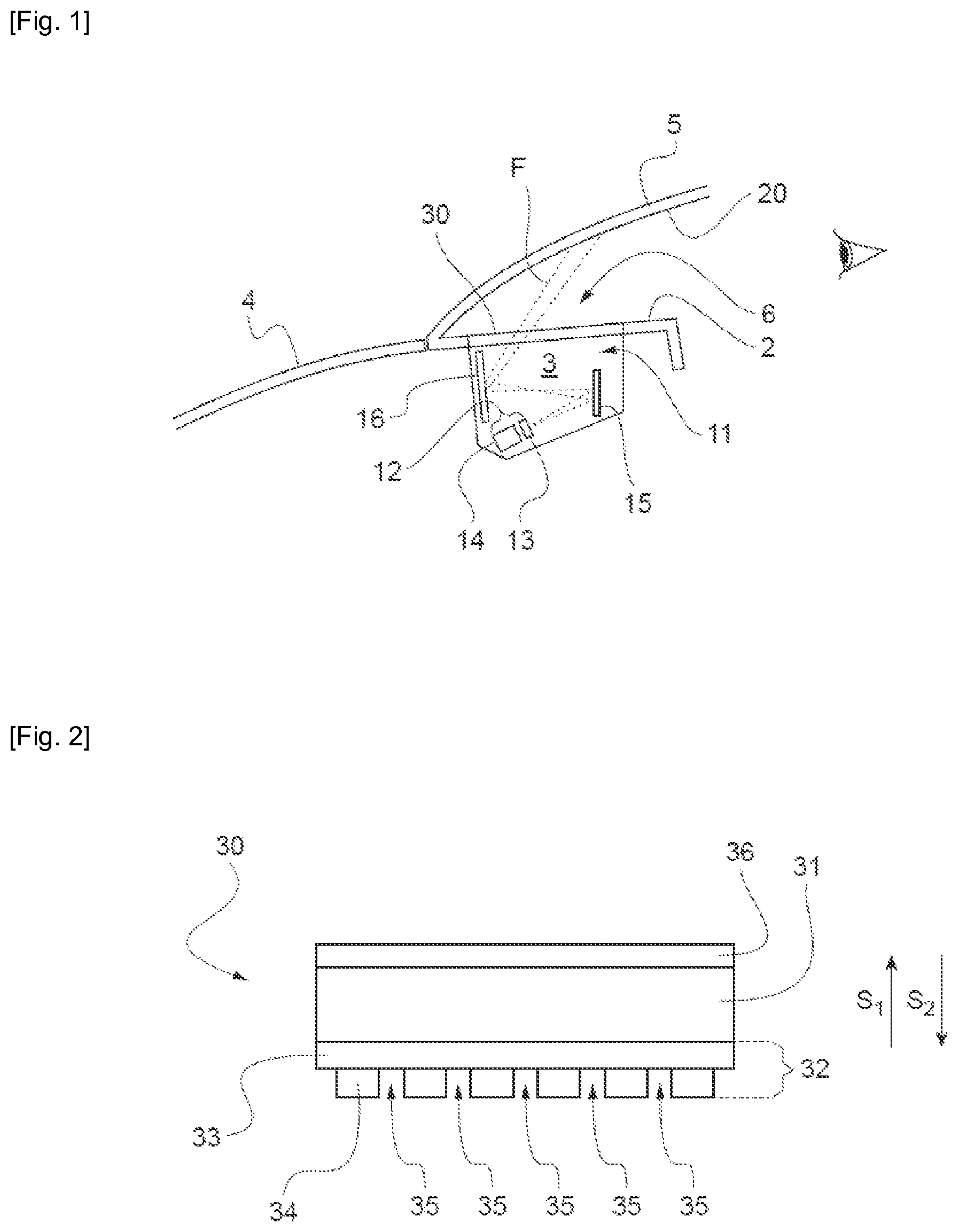 Patent US12105254 Figure 1 – Element for covering the projection aperture of a heads-up display device